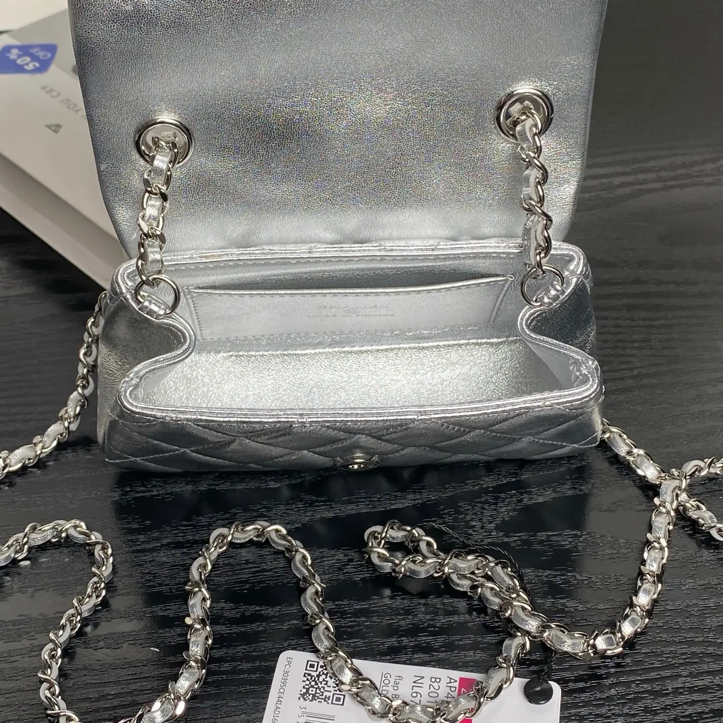 Chanel Clutch With Chain AP4593 Silver