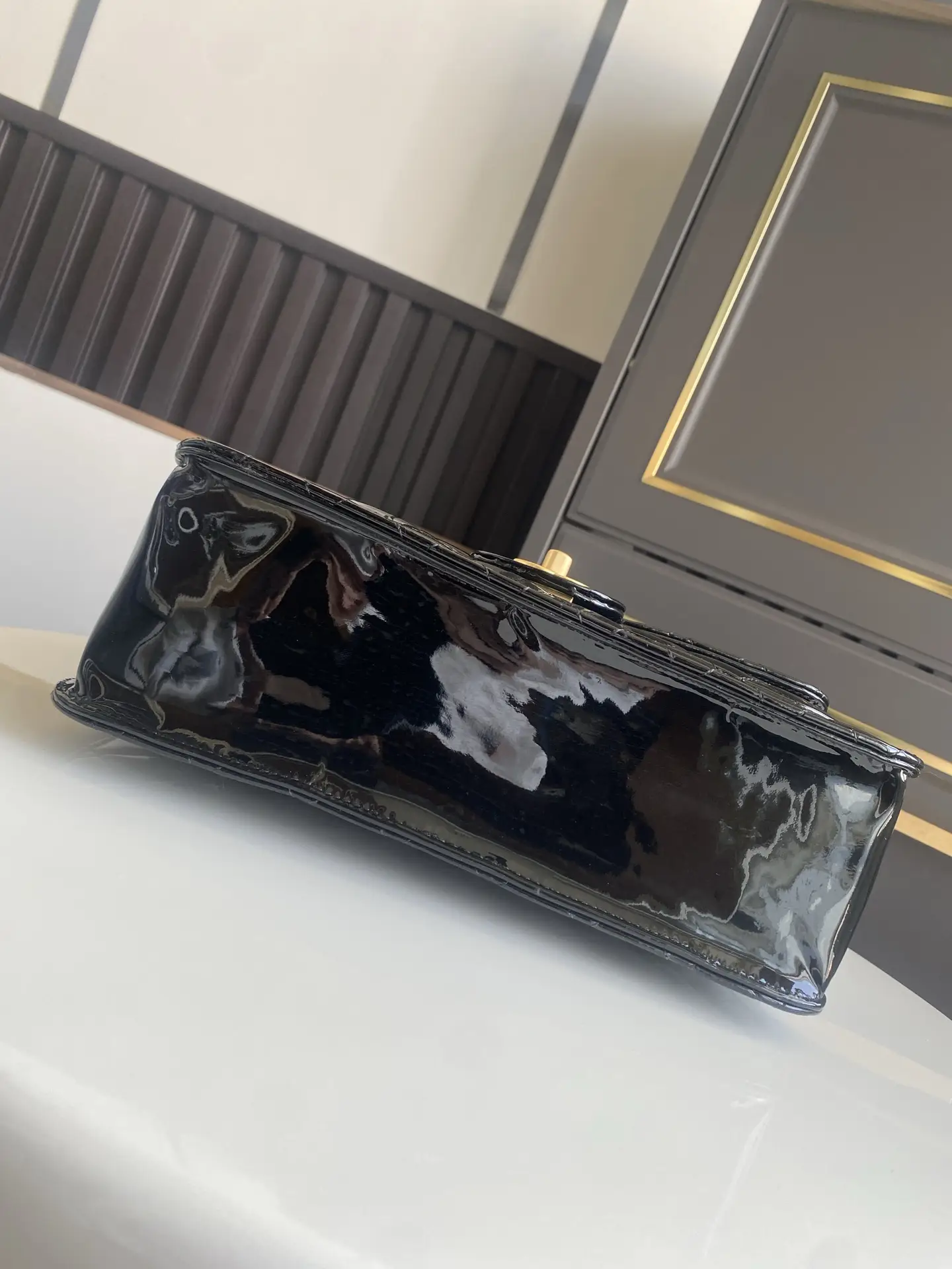 Chanel Flap Bag Double Pocket AS5695 Black Patent Leather