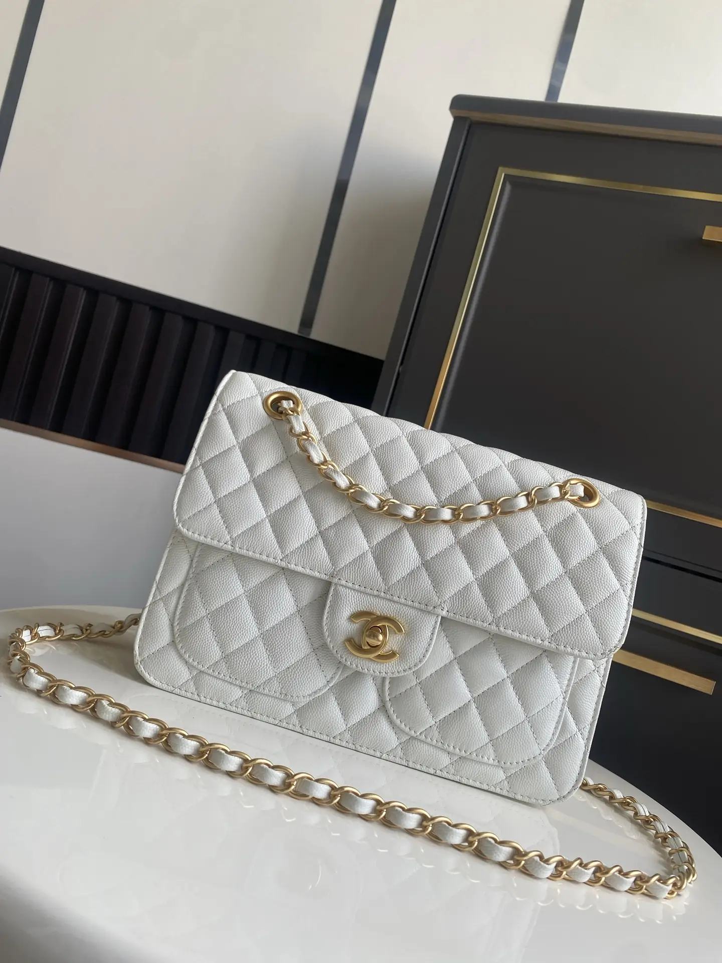 Chanel Flap Bag Double Pocket AS5695 White