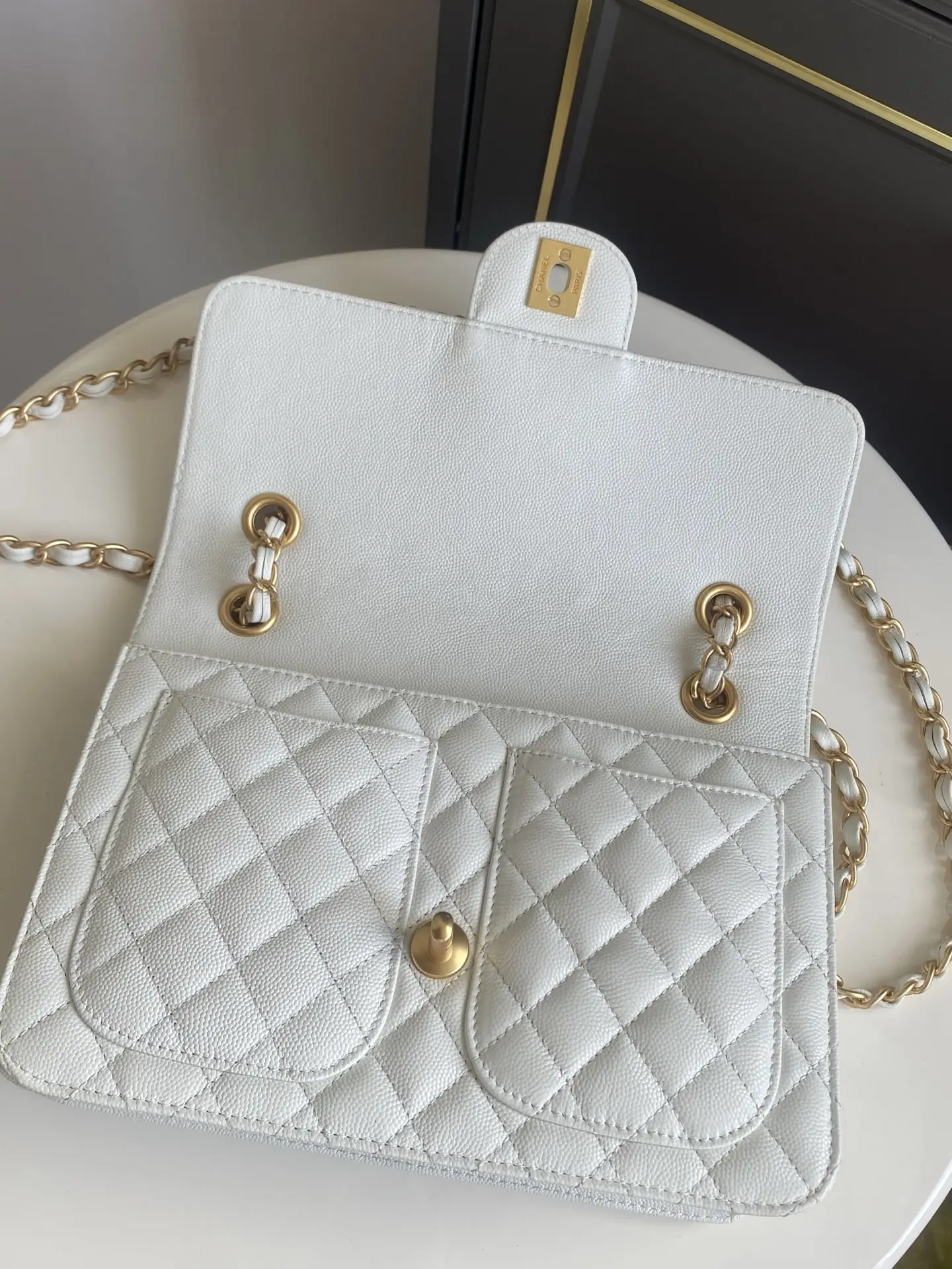 Chanel Flap Bag Double Pocket AS5695 White