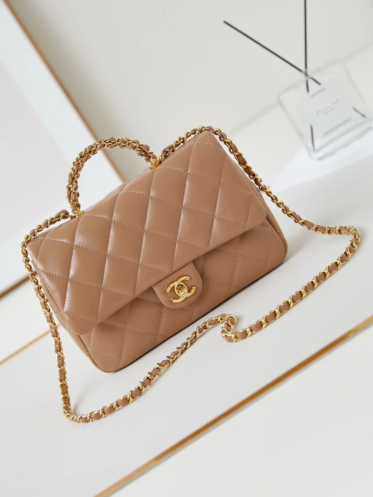 Chanel Handle Flap Bag AS5043 Beige