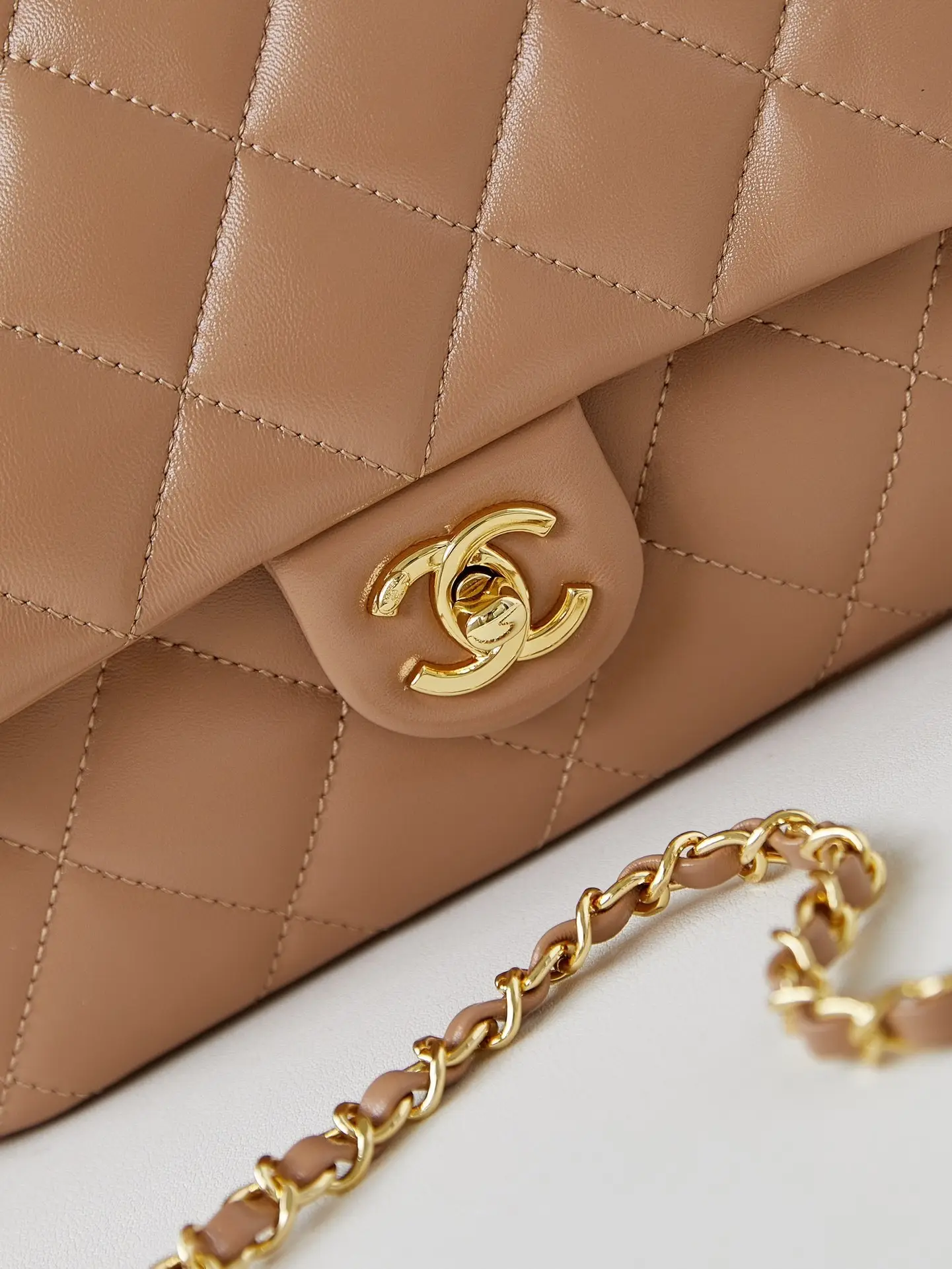 Chanel Handle Flap Bag AS5043 Beige