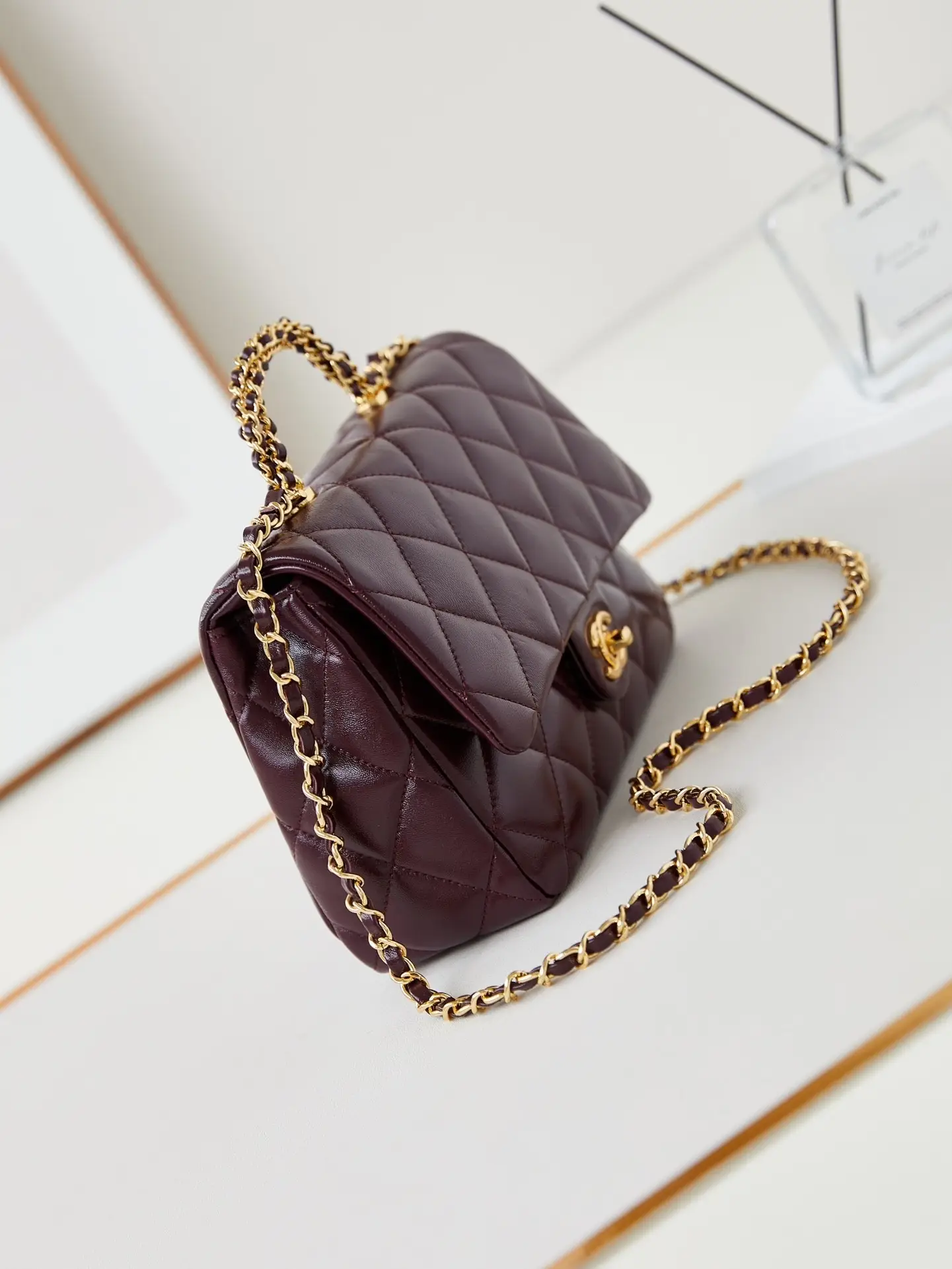 Chanel Handle Flap Bag AS5043 Burgundy