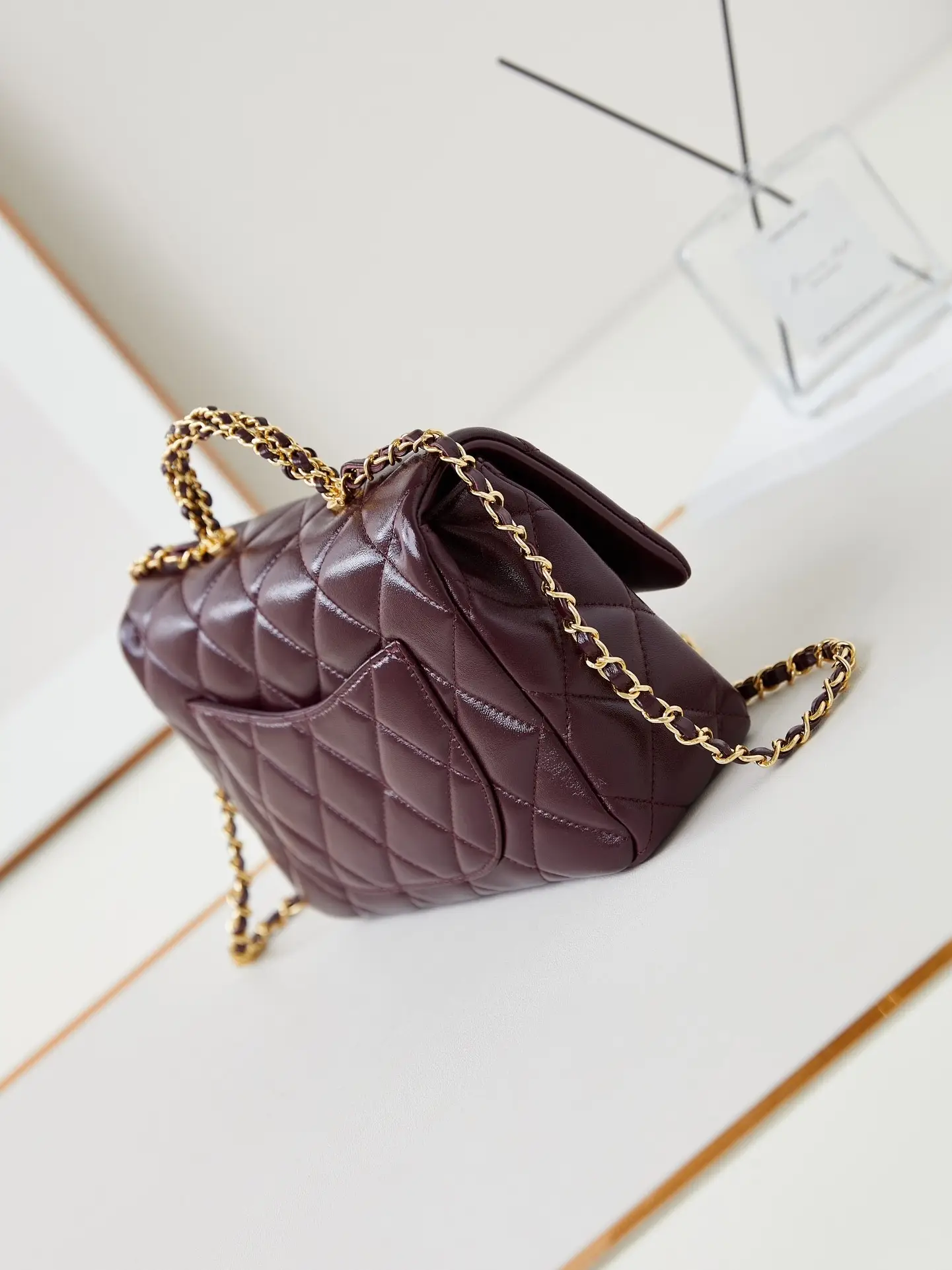 Chanel Handle Flap Bag AS5043 Burgundy