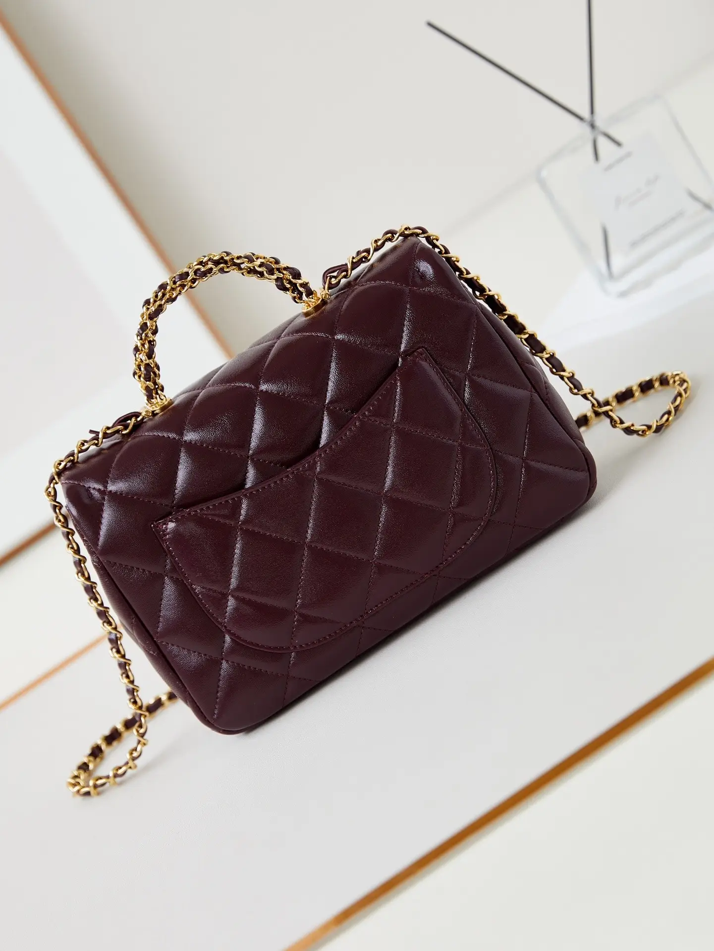Chanel Handle Flap Bag AS5043 Burgundy