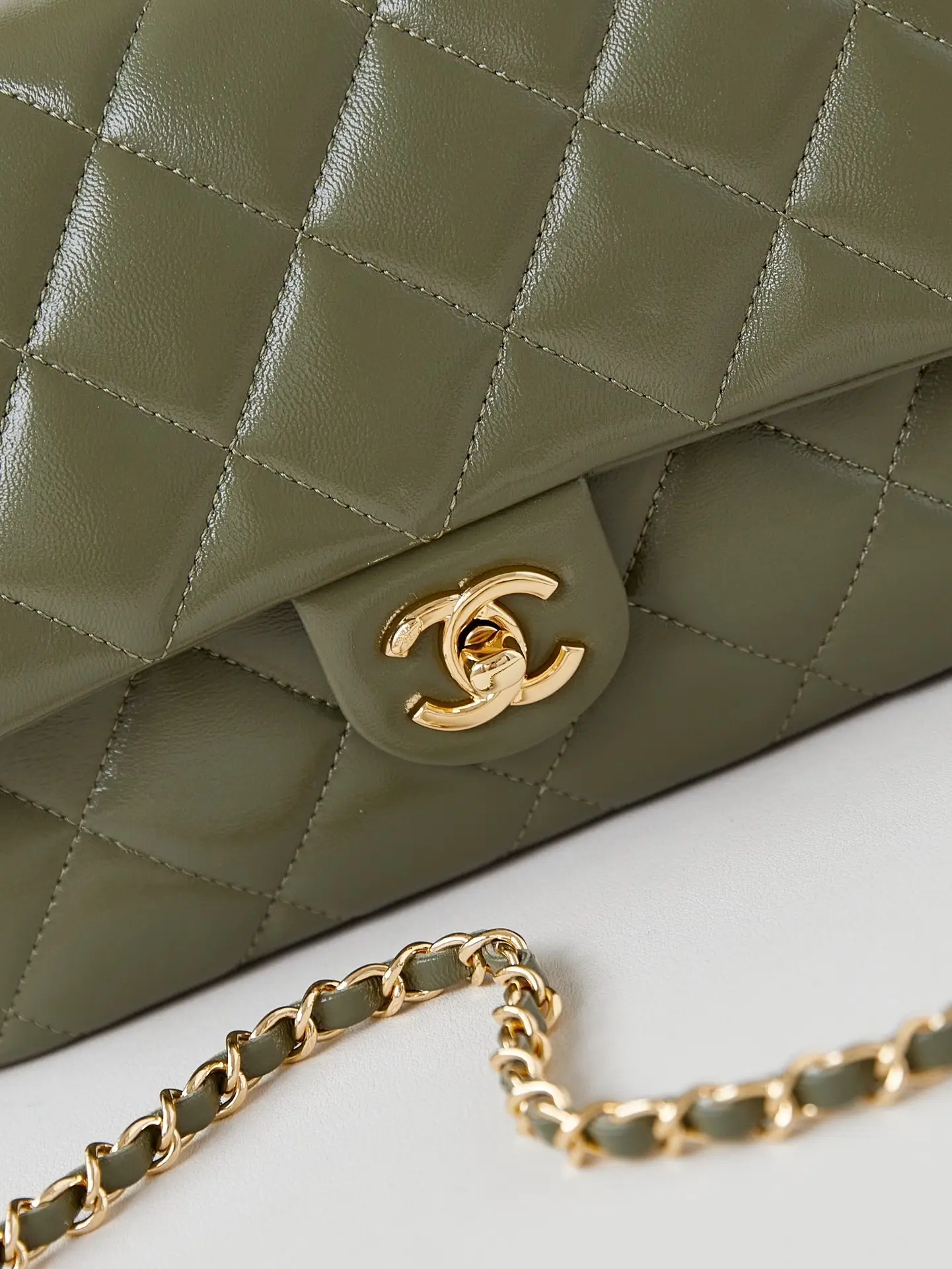 Chanel Handle Flap Bag AS5043 Olive Green