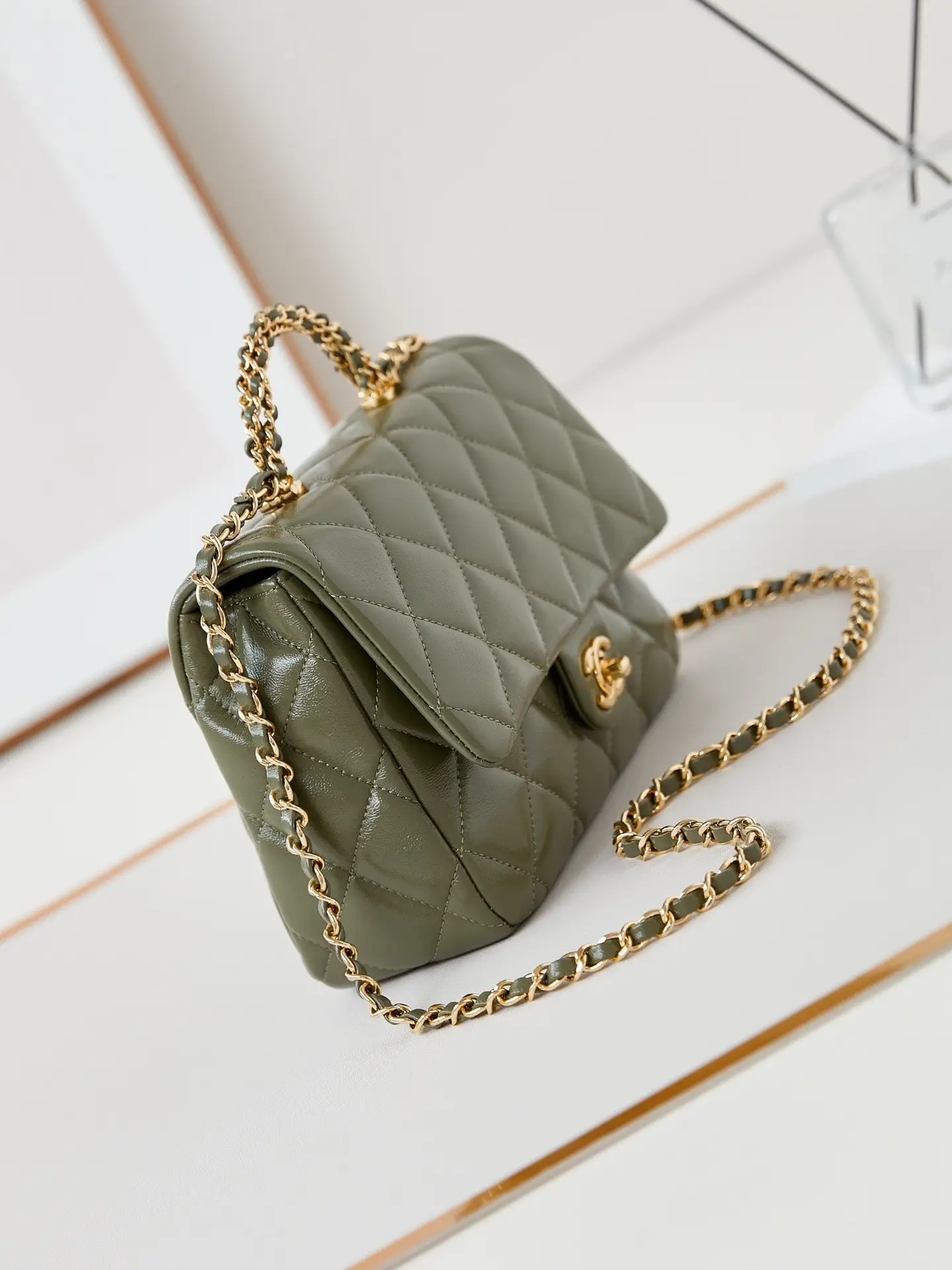 Chanel Handle Flap Bag AS5043 Olive Green