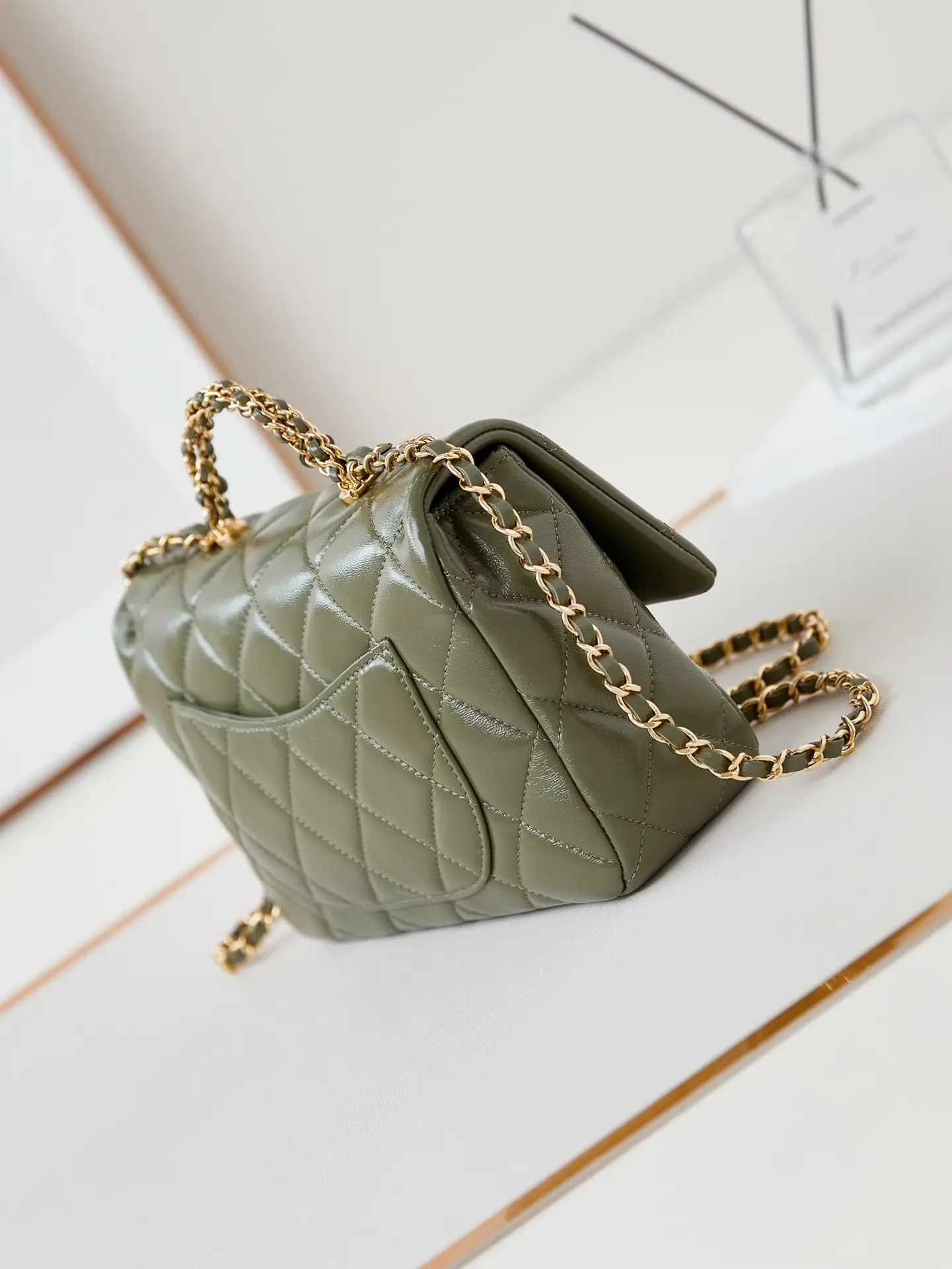 Chanel Handle Flap Bag AS5043 Olive Green
