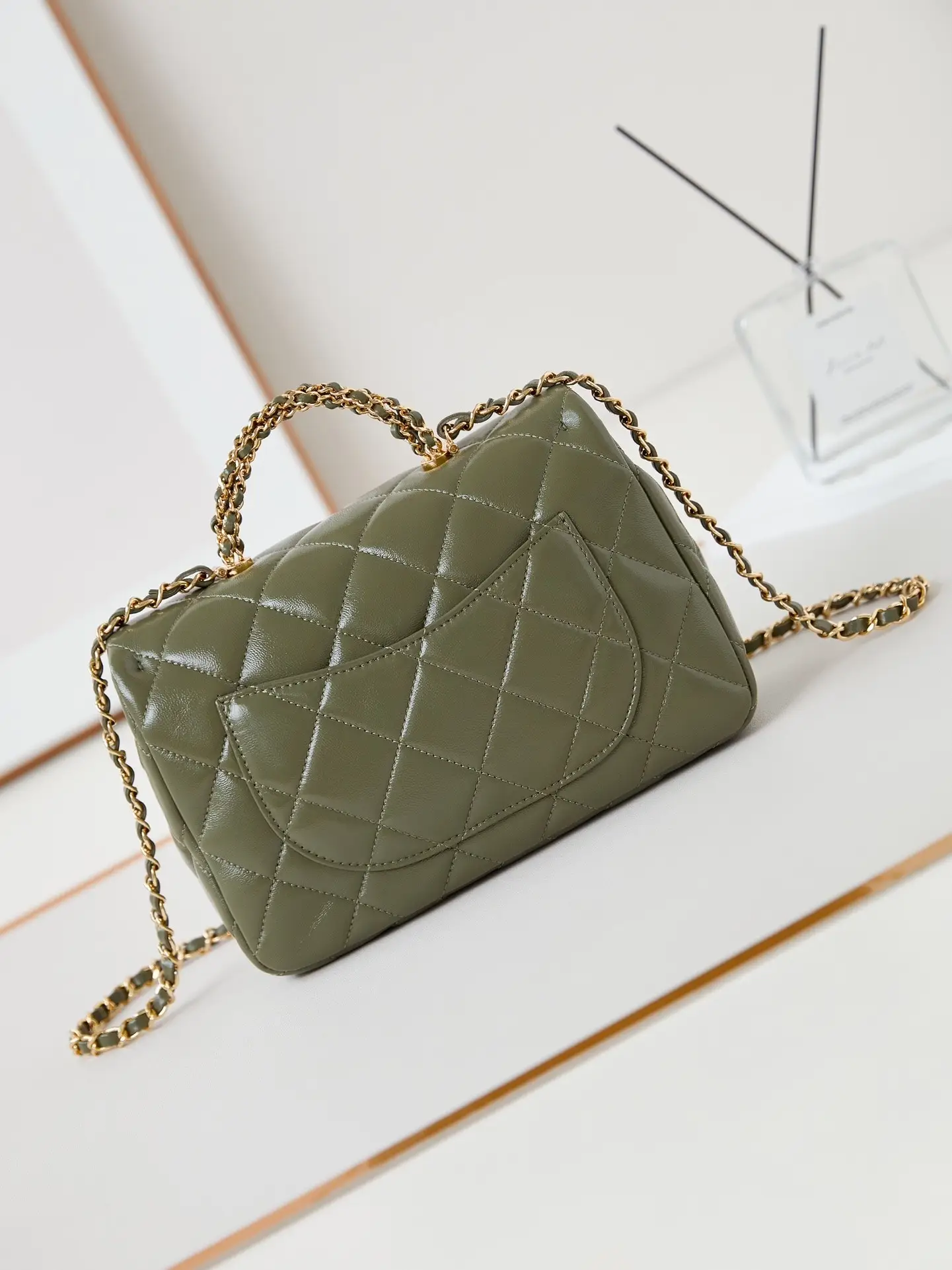 Chanel Handle Flap Bag AS5043 Olive Green