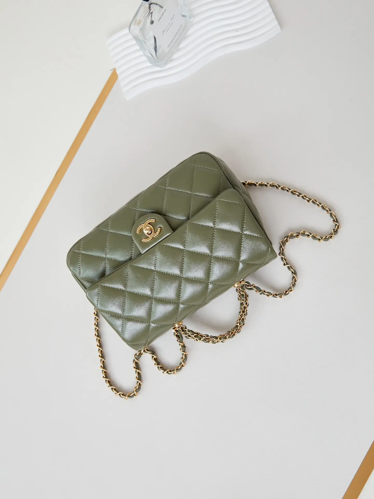 Chanel Handle Flap Bag AS5043 Olive Green