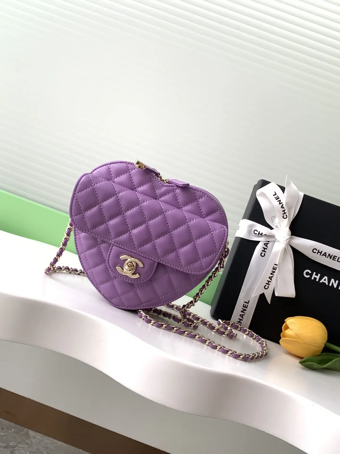 Chanel Heart-Shaped Bag AS3191 Purple