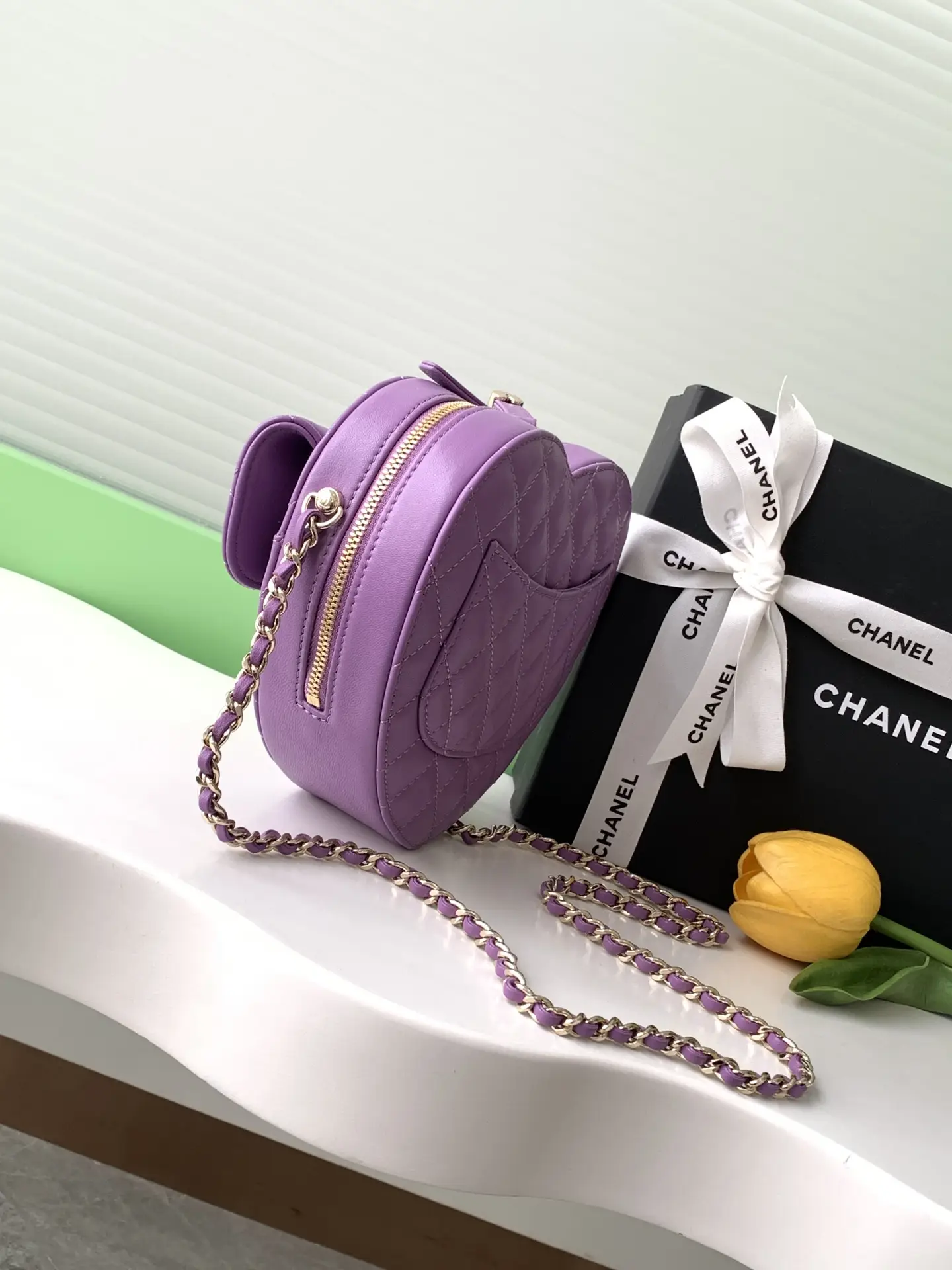 Chanel Heart-Shaped Bag AS3191 Purple