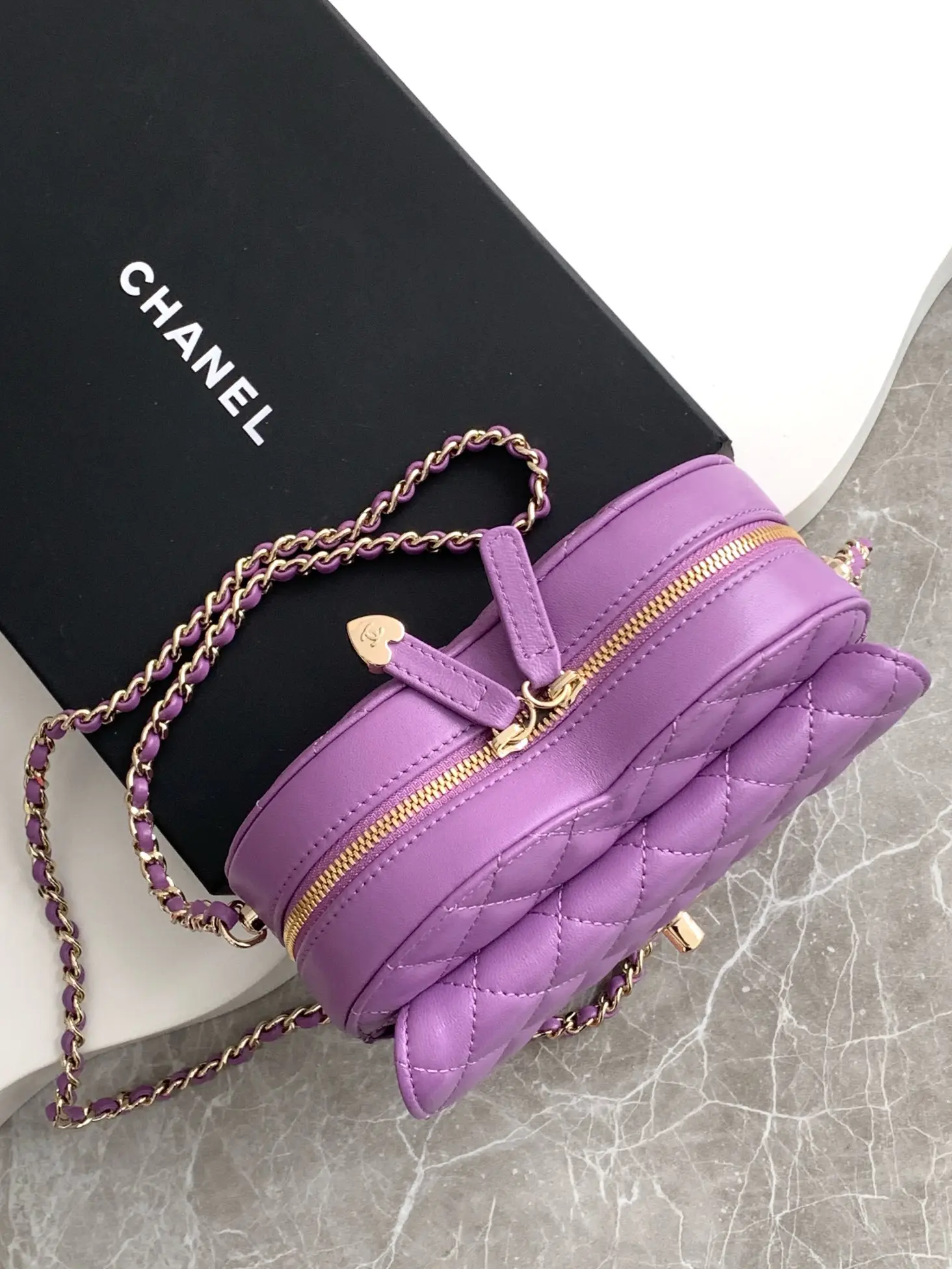 Chanel Heart-Shaped Bag AS3191 Purple