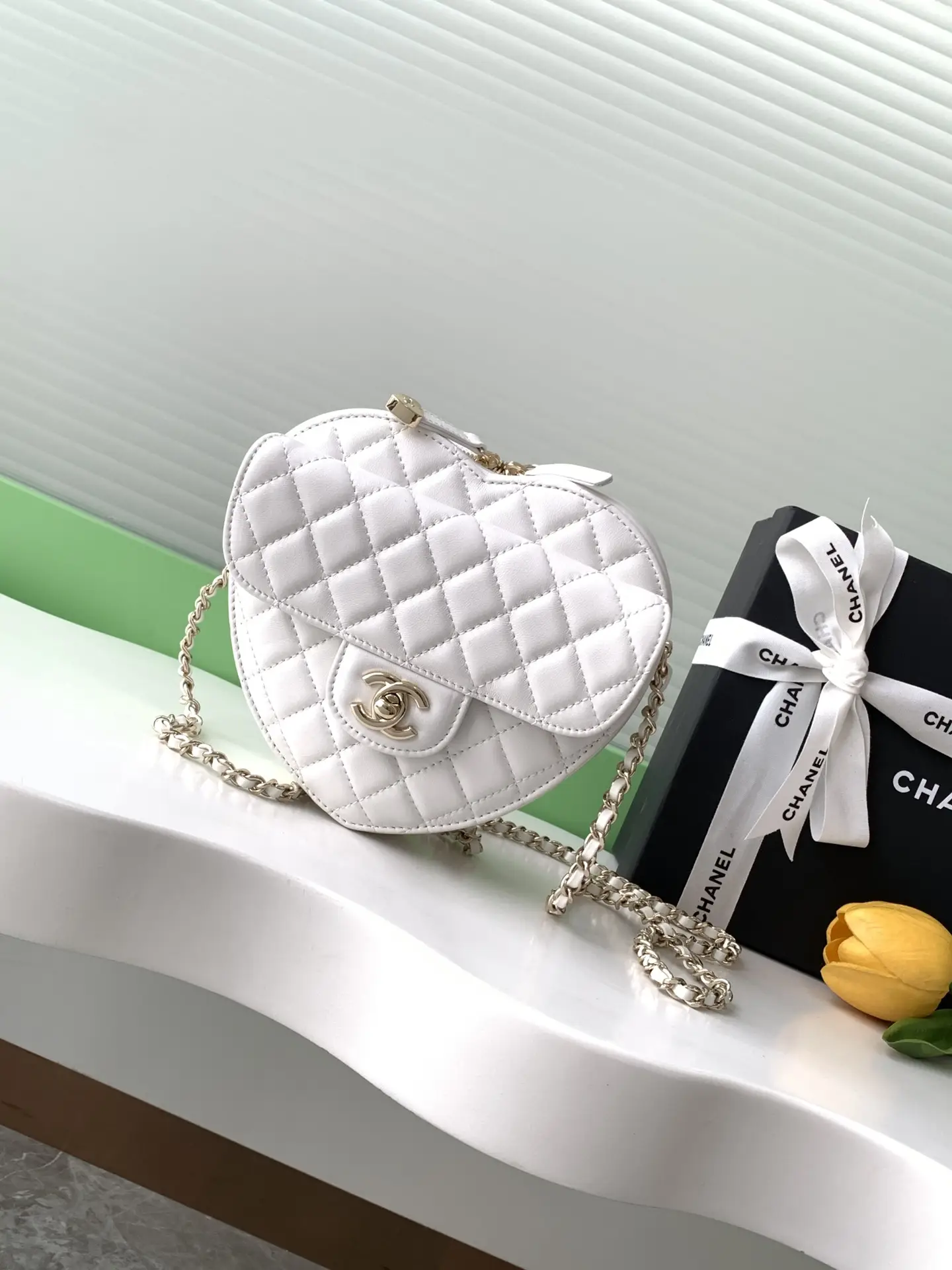 Chanel Heart-Shaped Bag AS3191 White