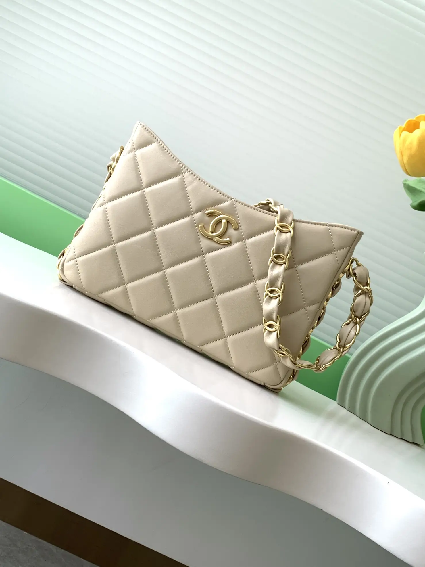 Chanel Hobo Handbag AS5177 Light Beige
