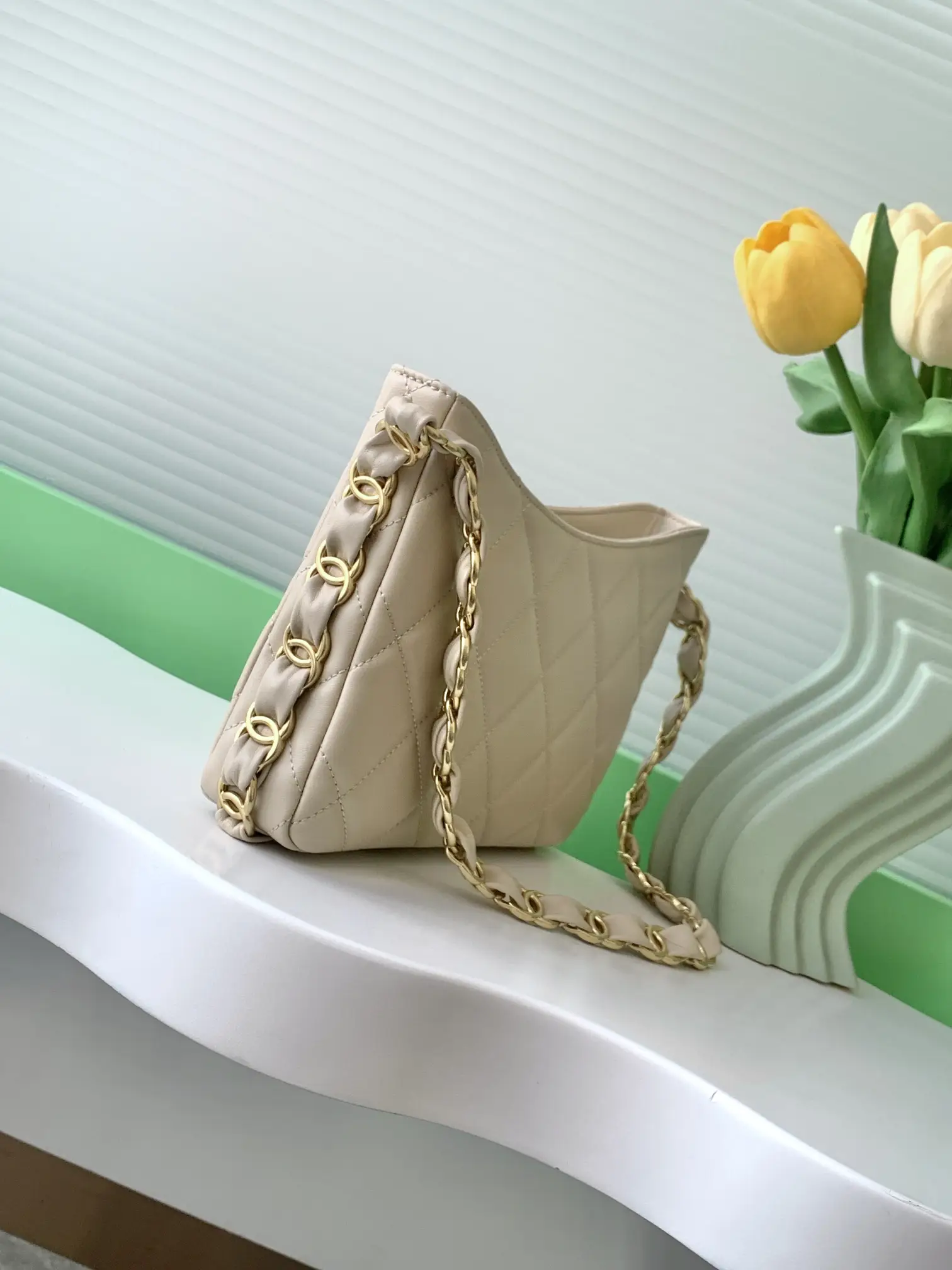 Chanel Hobo Handbag AS5177 Light Beige