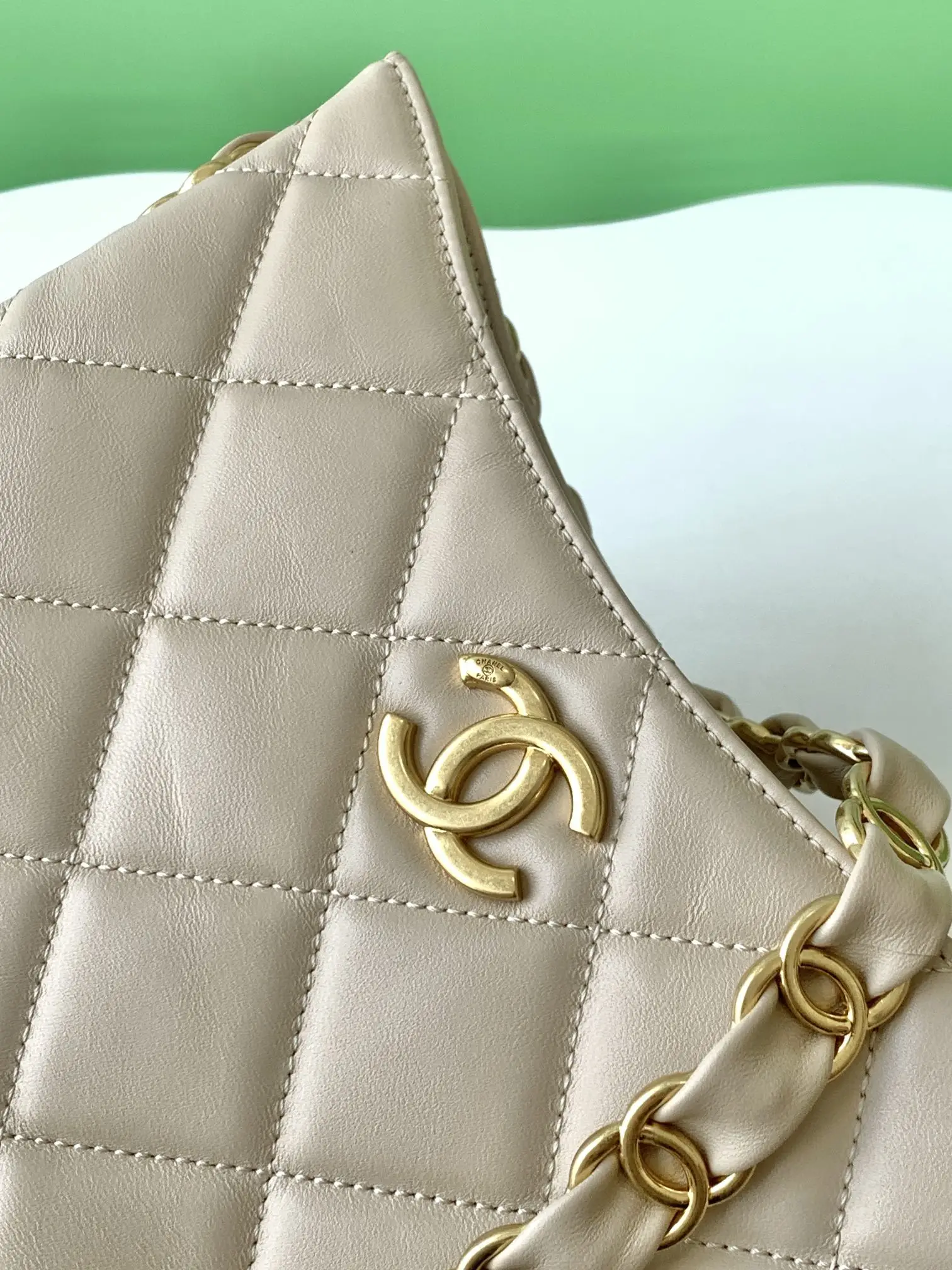 Chanel Hobo Handbag AS5177 Light Beige