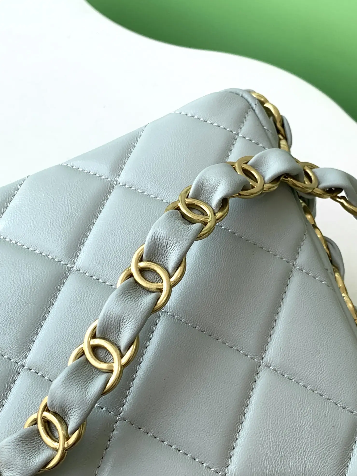 Chanel Hobo Handbag AS5177 Light Blue