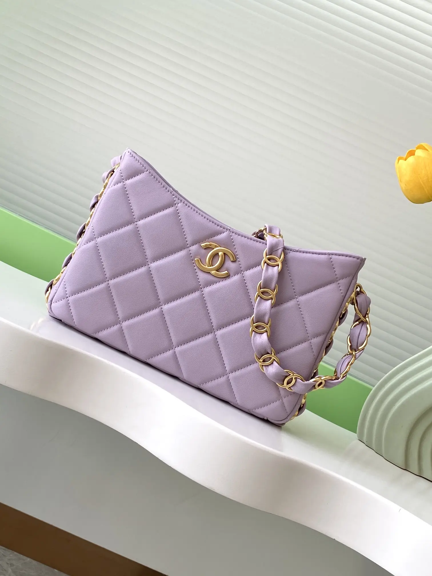 Chanel Hobo Handbag AS5177 Purple