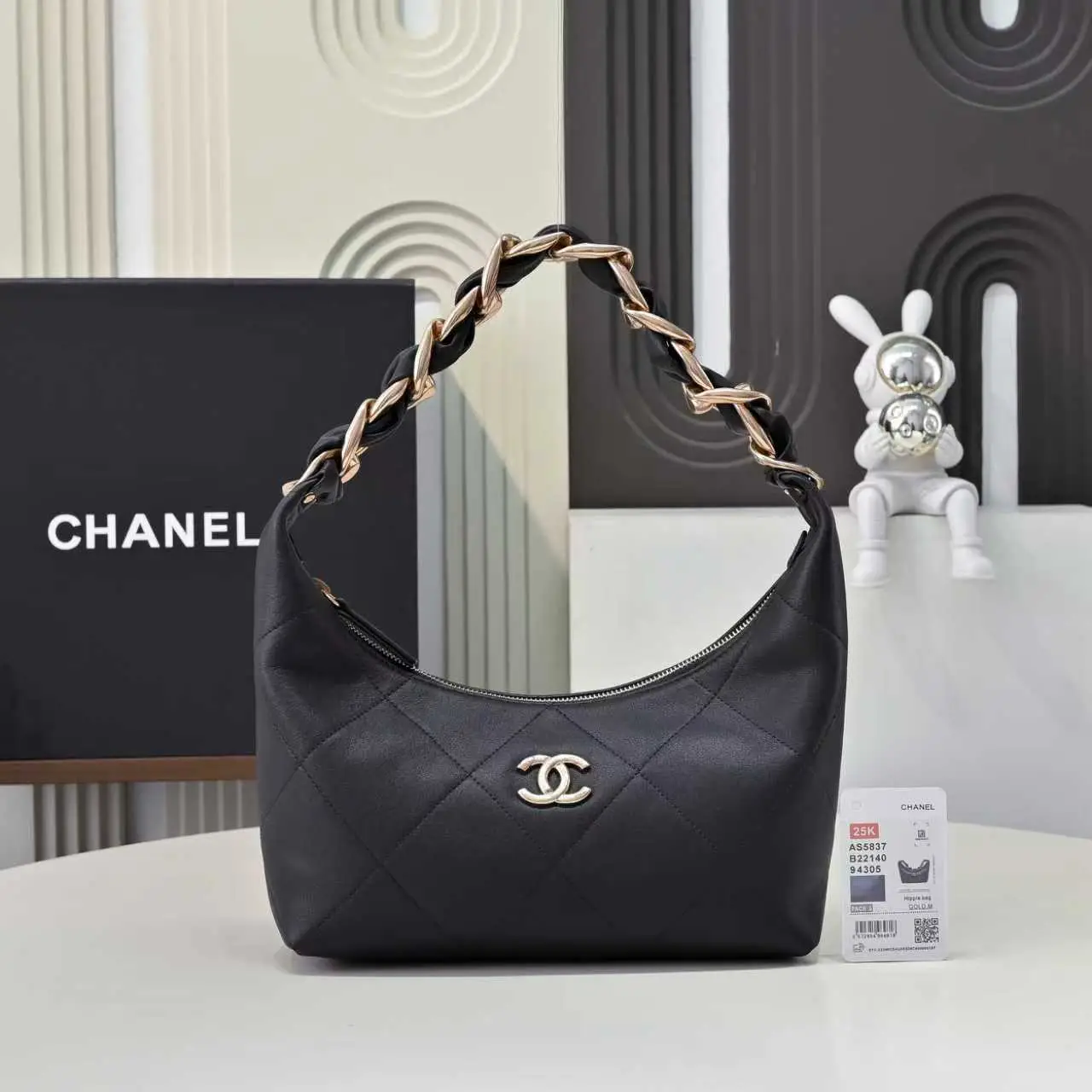 Chanel Hobo Handbag AS5837 Black