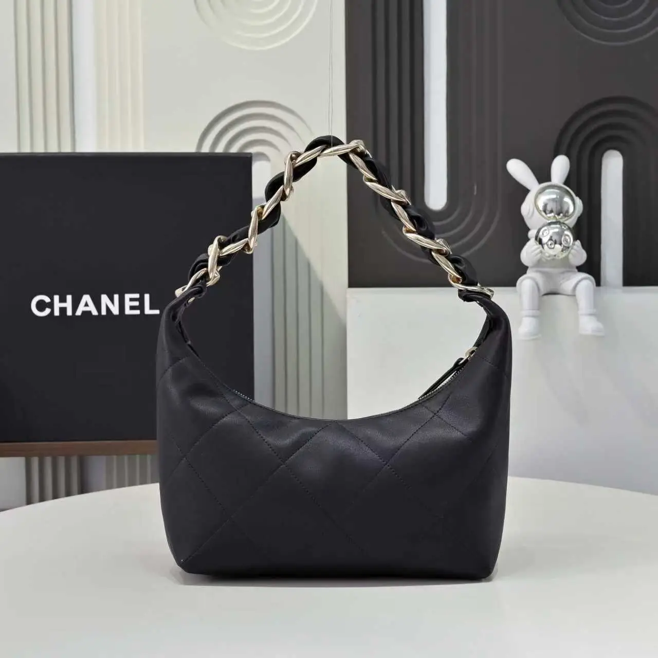 Chanel Hobo Handbag AS5837 Black
