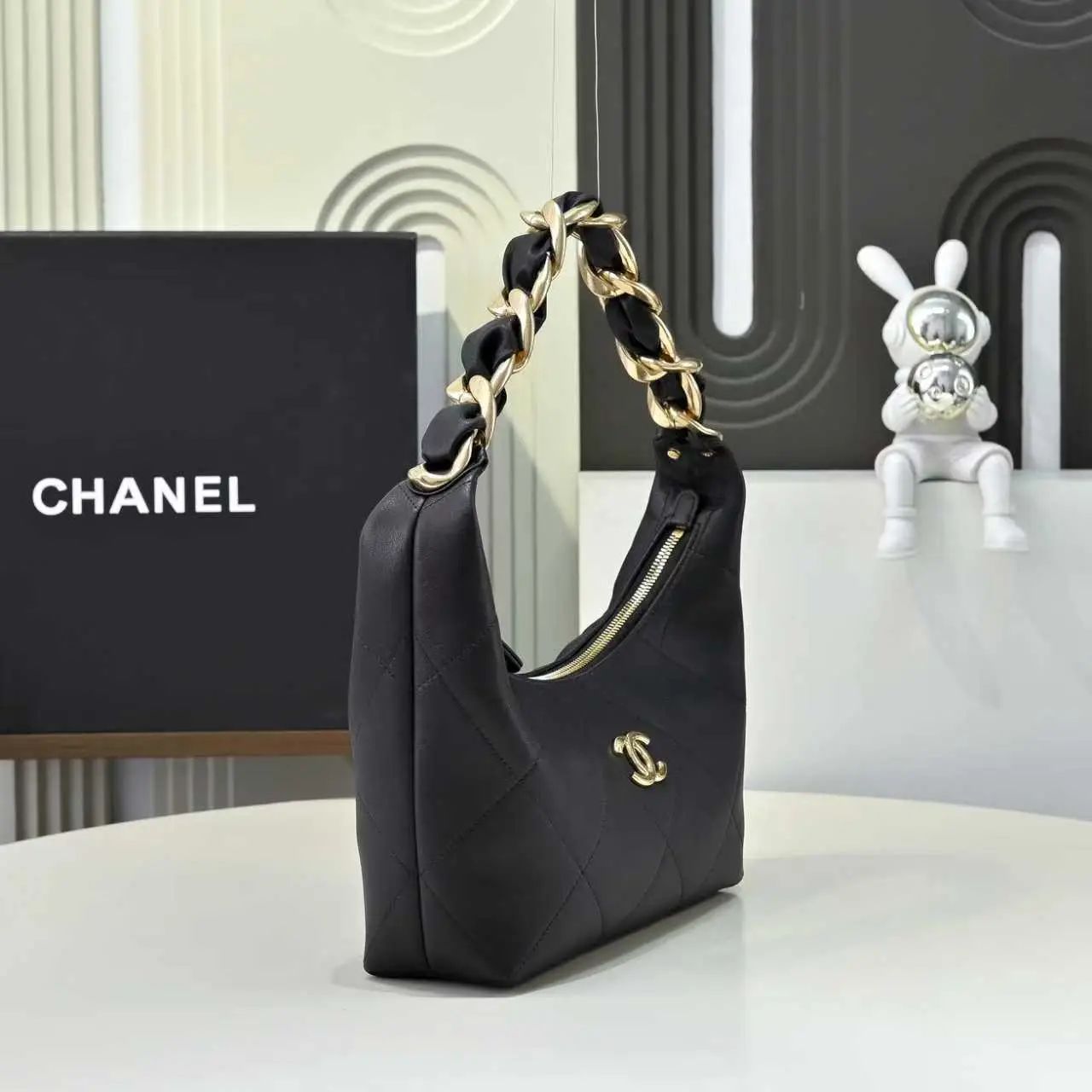 Chanel Hobo Handbag AS5837 Black