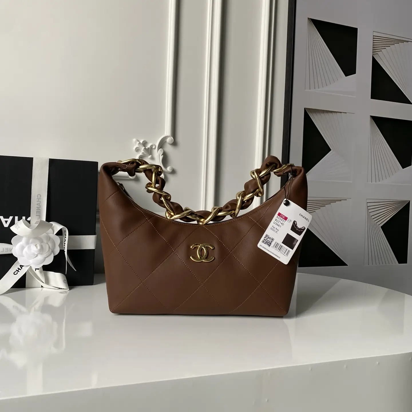 Chanel Hobo Handbag AS5837 Brown