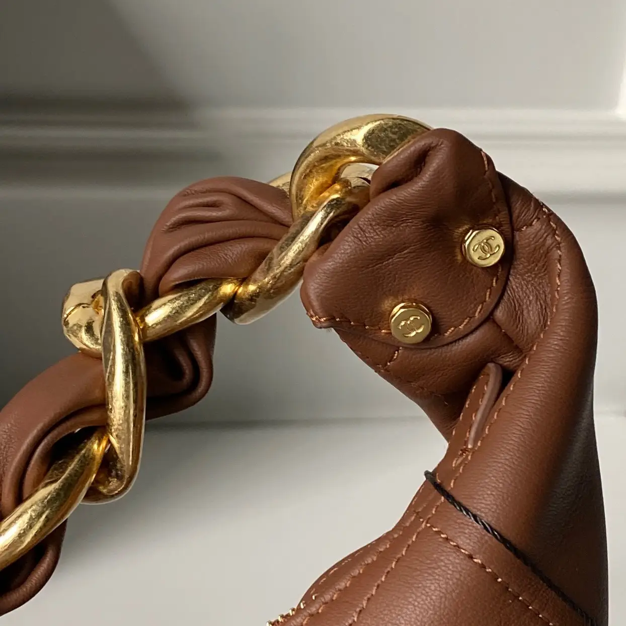 Chanel Hobo Handbag AS5837 Brown