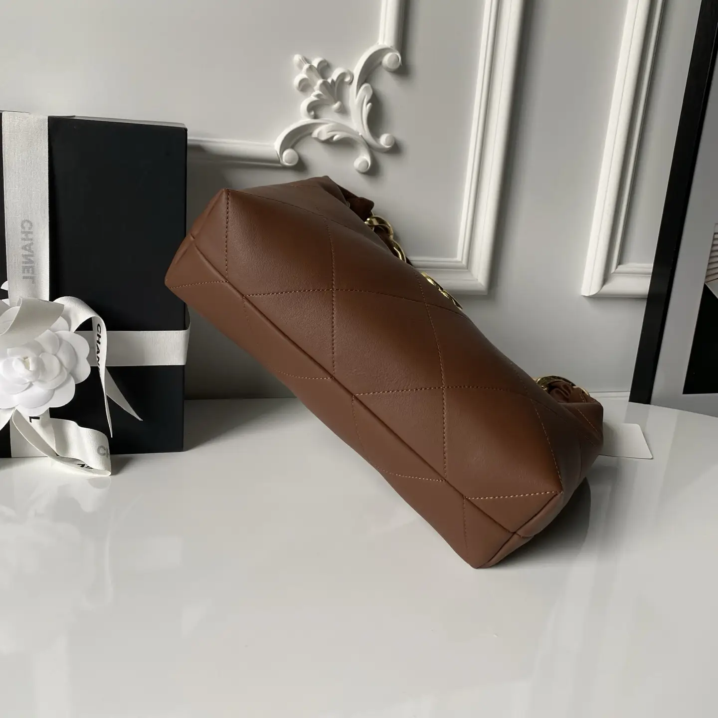 Chanel Hobo Handbag AS5837 Brown