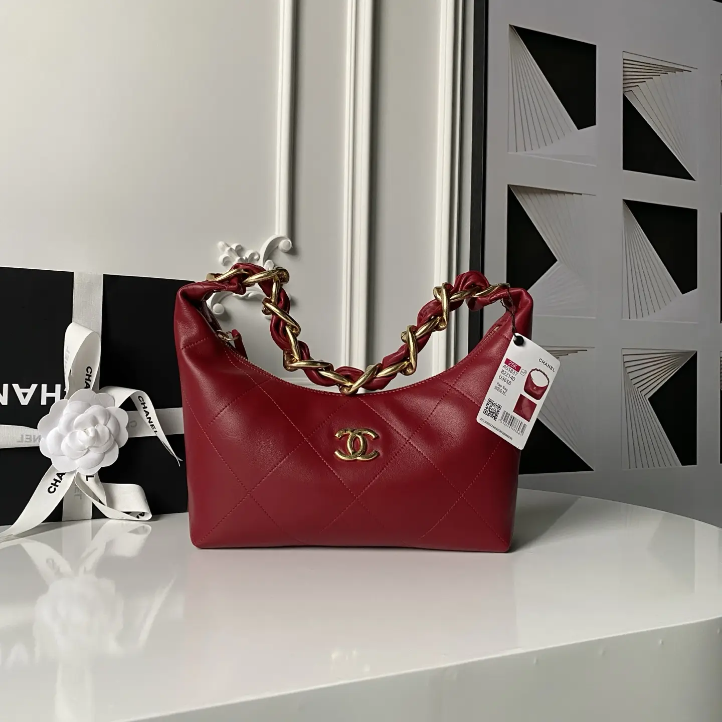 Chanel Hobo Handbag AS5837 Red 