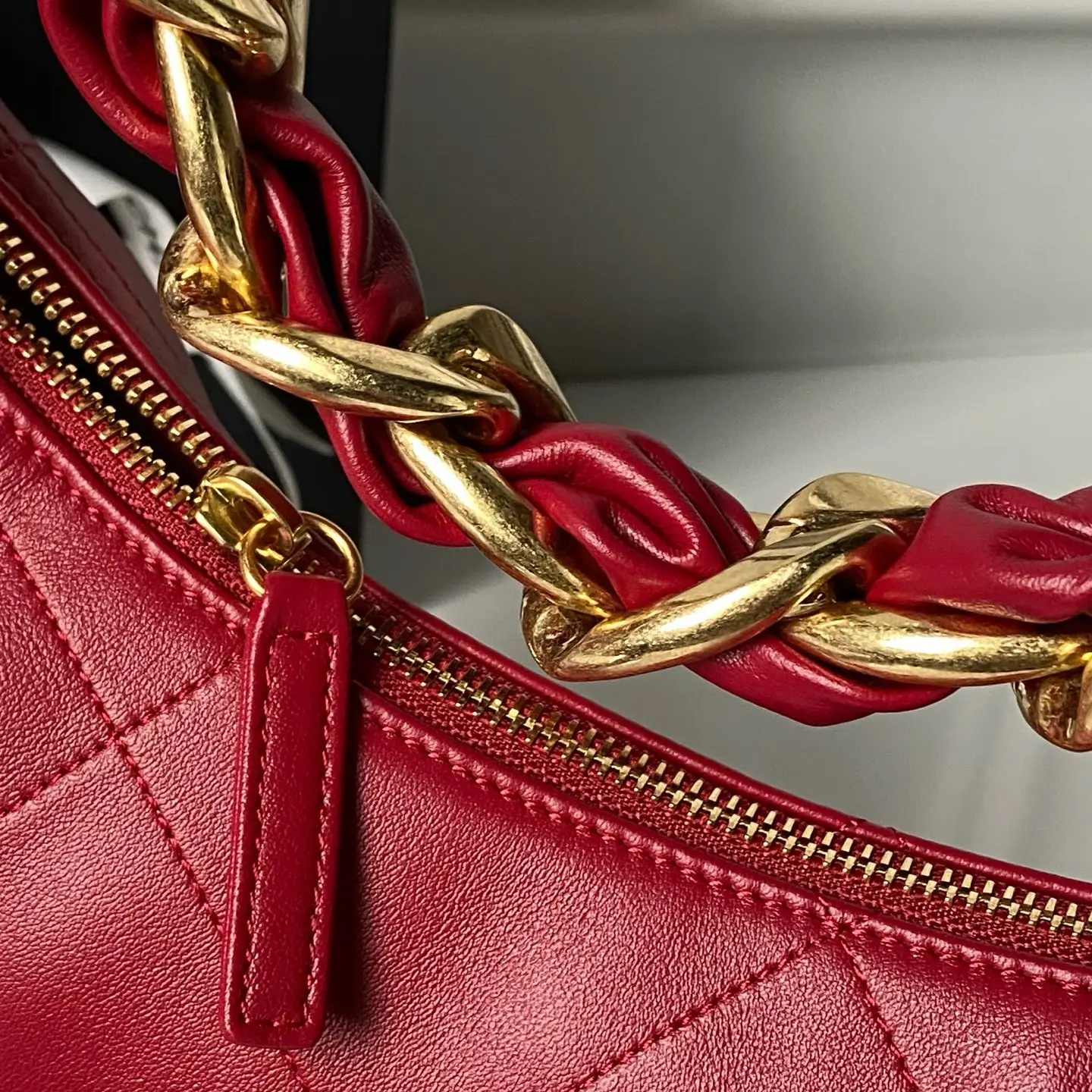 Chanel Hobo Handbag AS5837 Red 