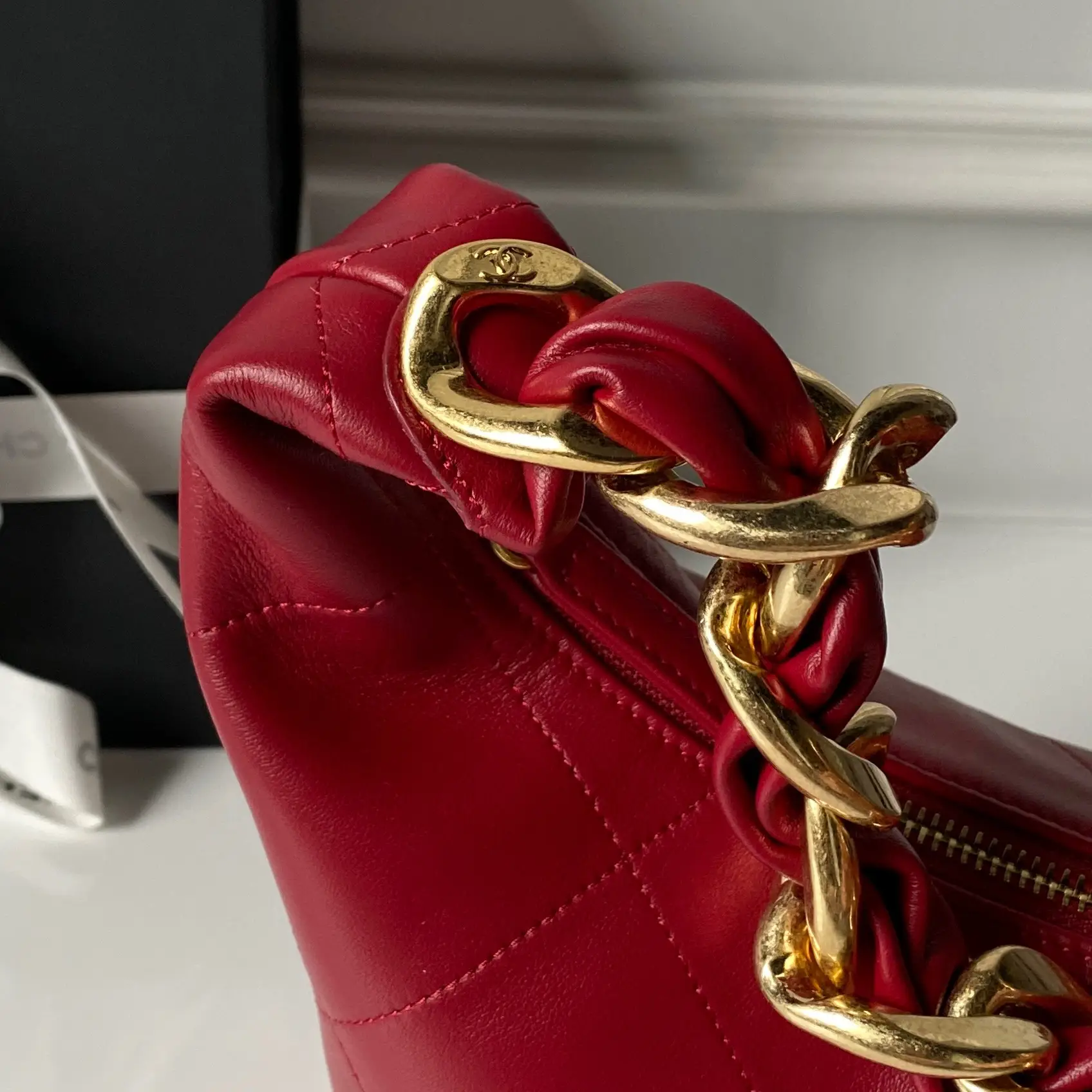 Chanel Hobo Handbag AS5837 Red 