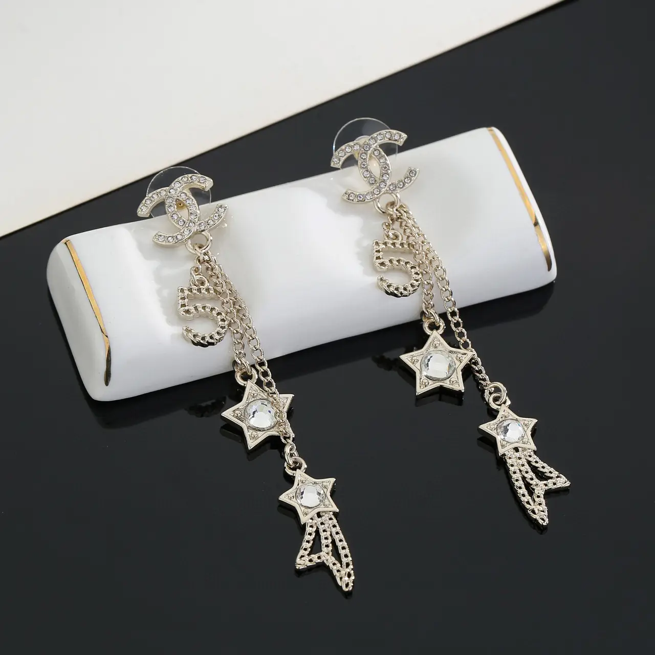 Chanel Long Meteor Earrings