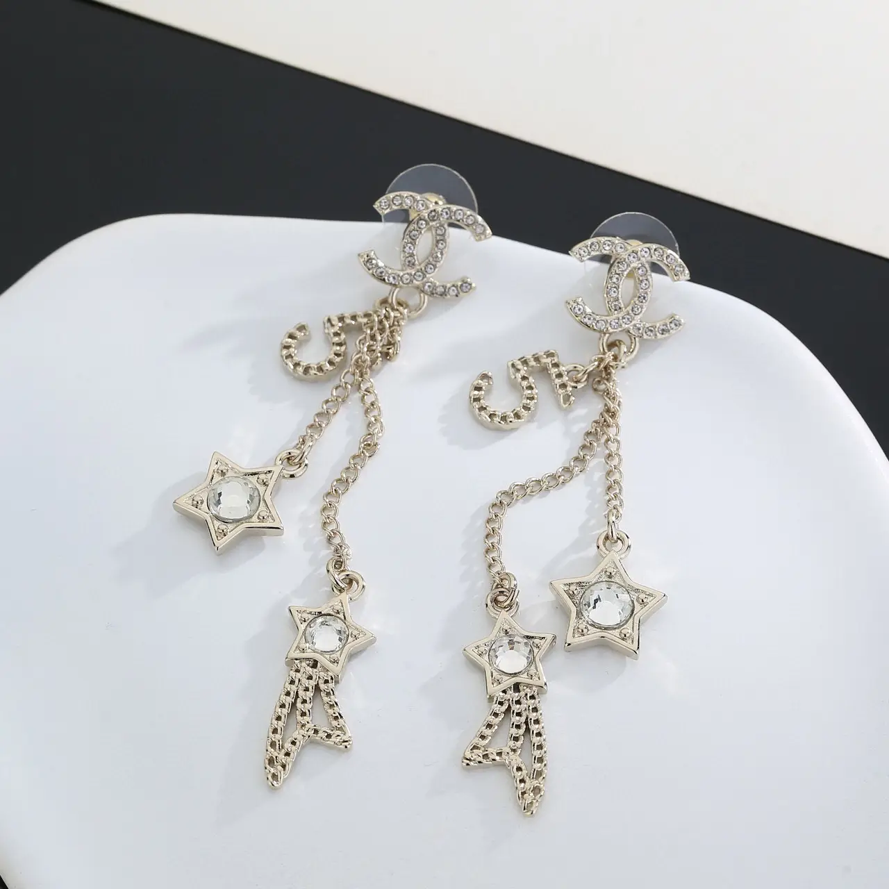 Chanel Long Meteor Earrings