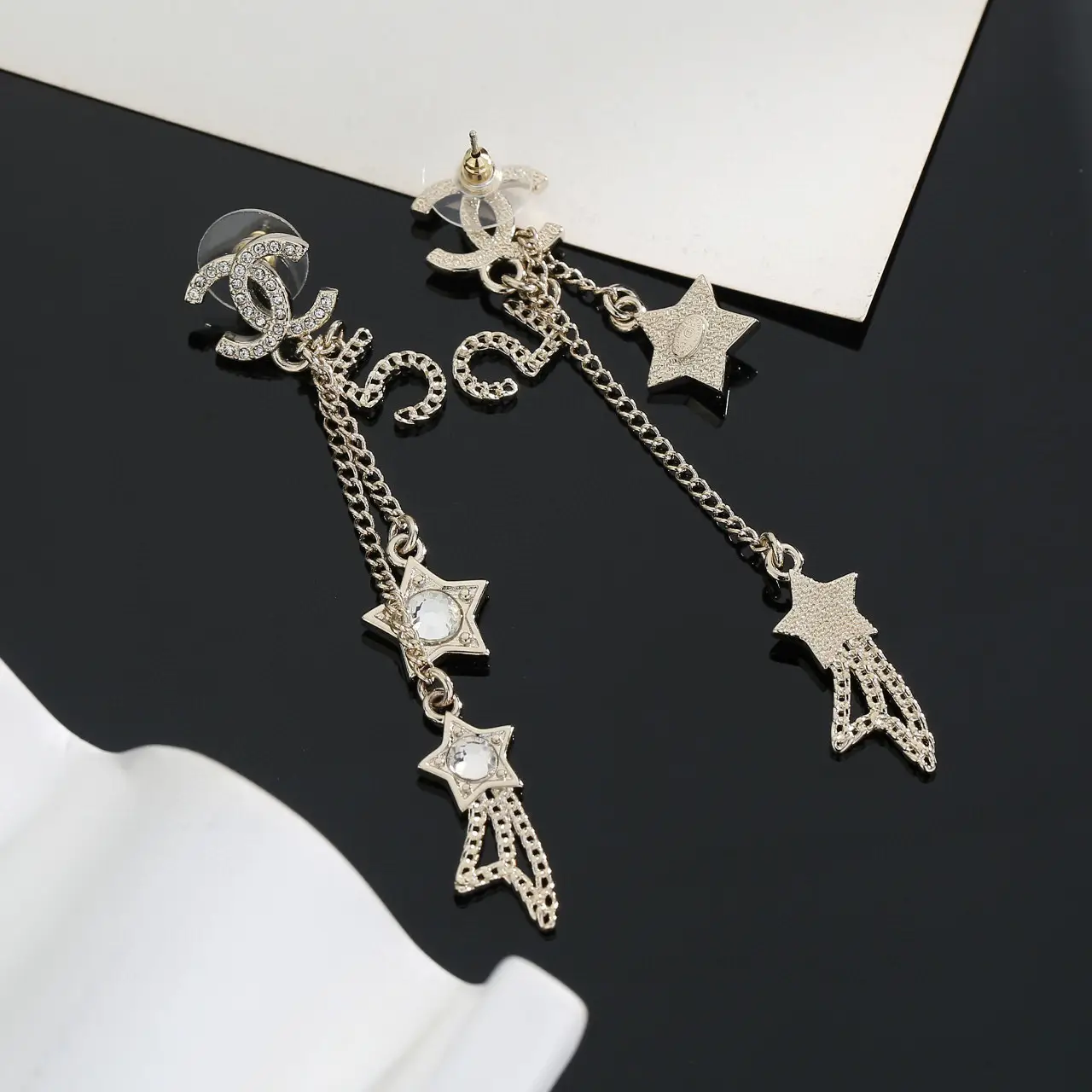 Chanel Long Meteor Earrings