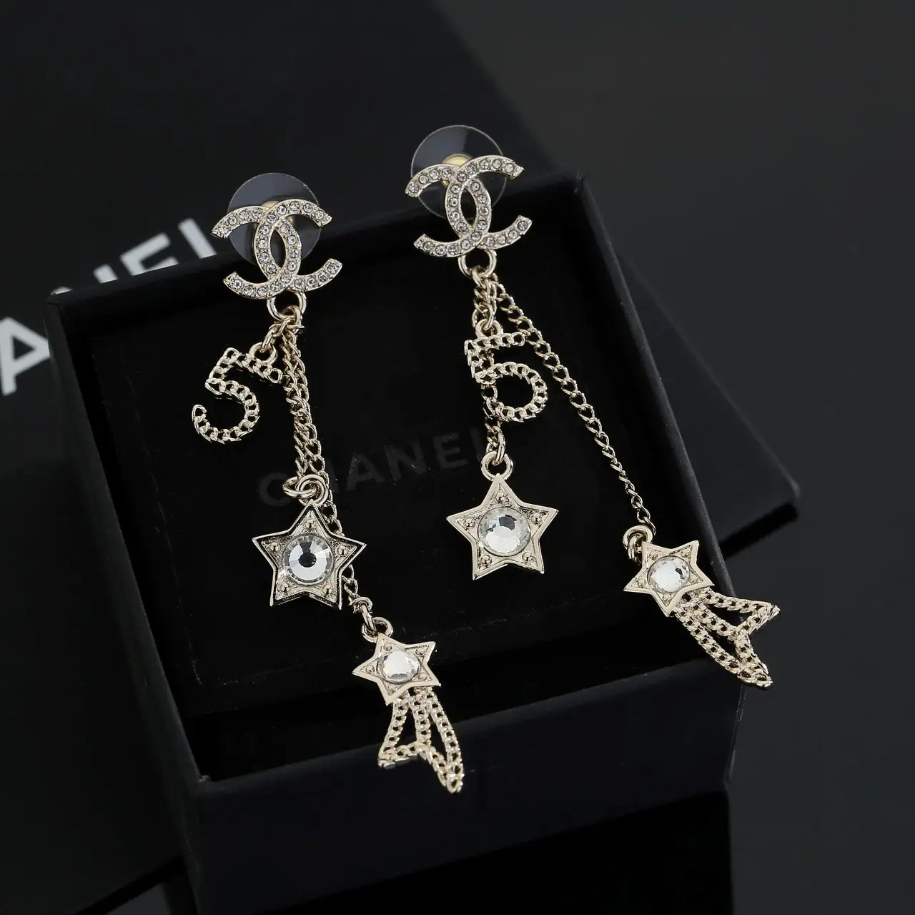 Chanel Long Meteor Earrings