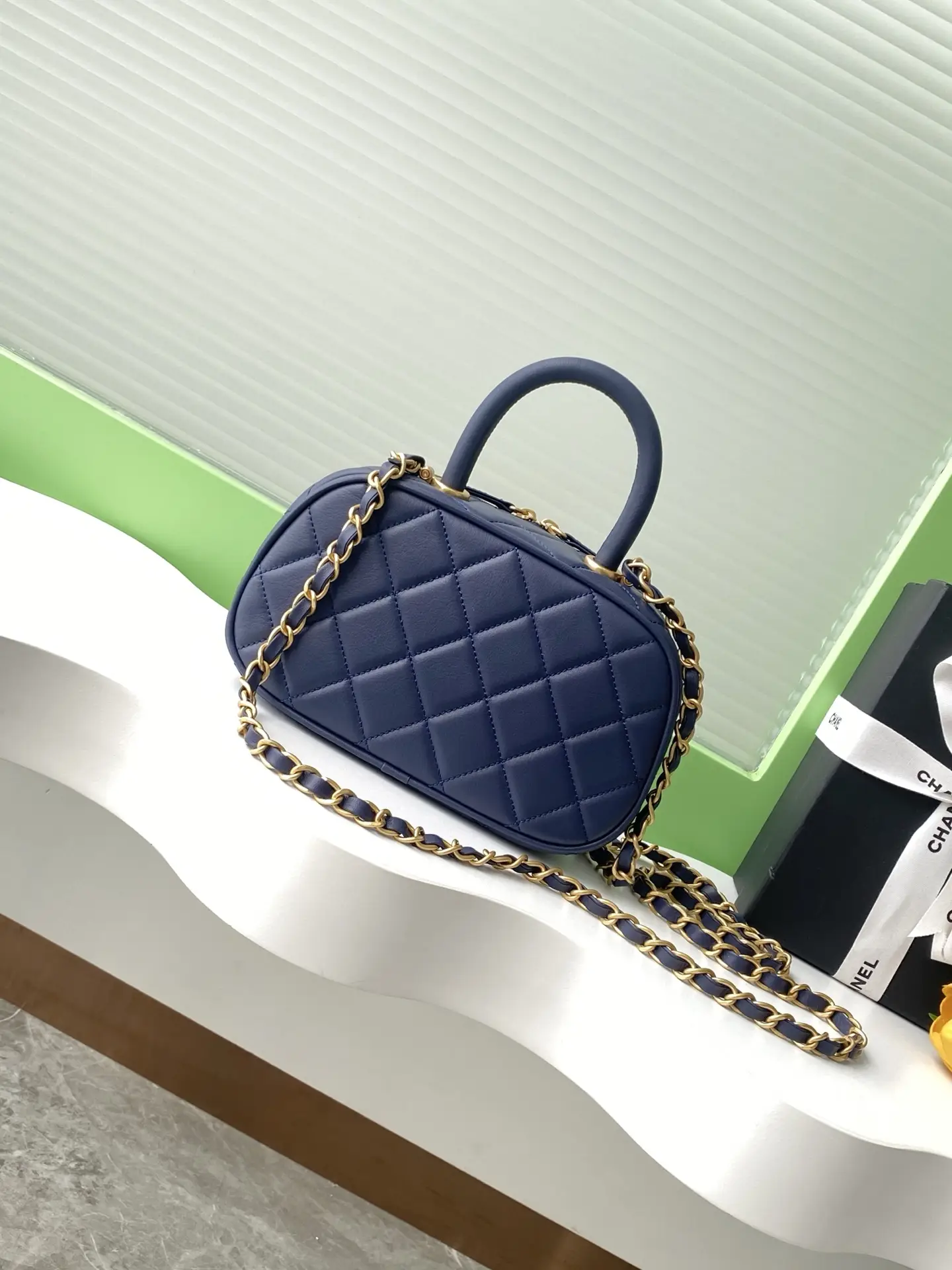 Chanel Mini Bowling Bag AS5572 Dark Blue