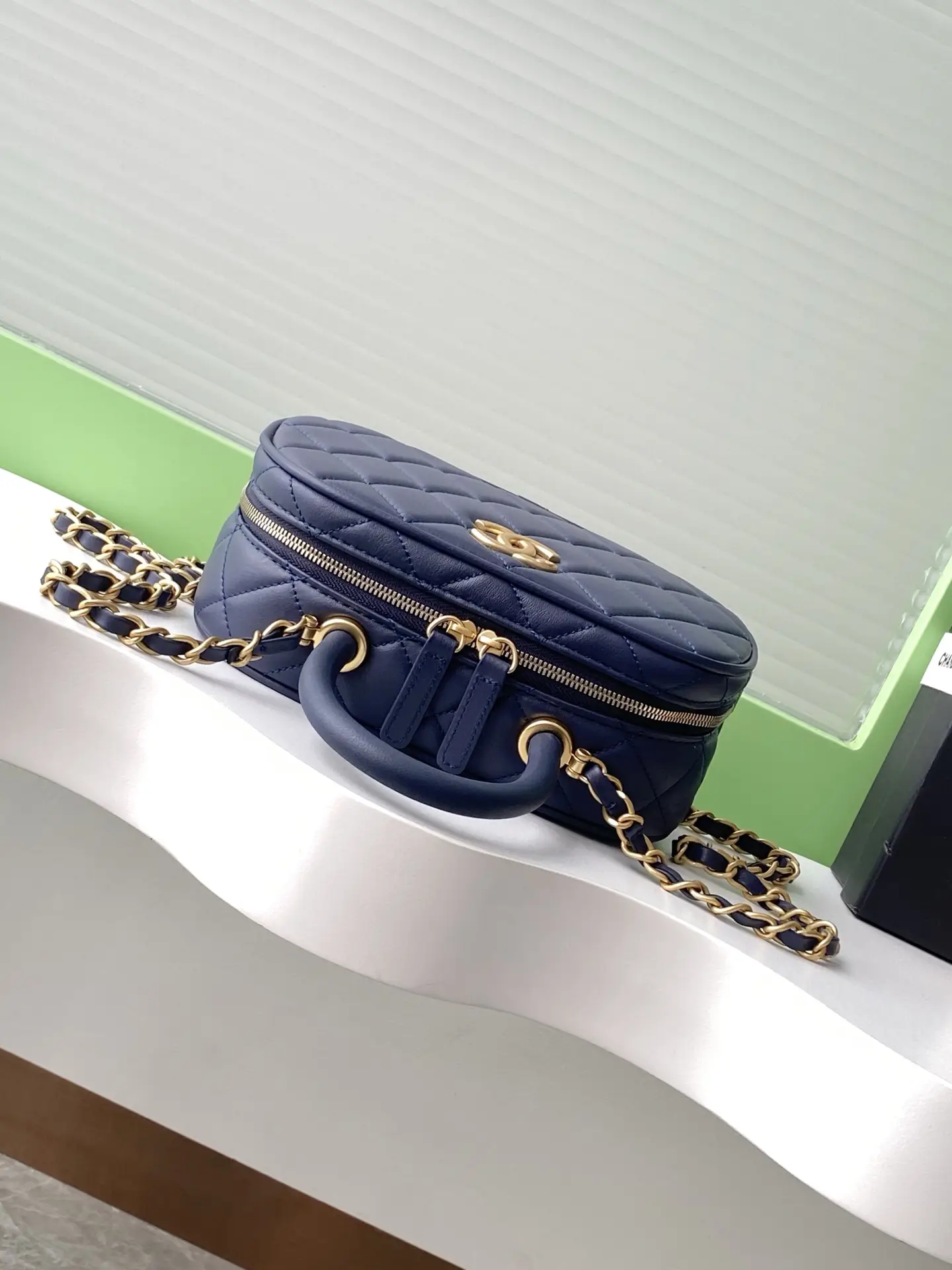 Chanel Mini Bowling Bag AS5572 Dark Blue