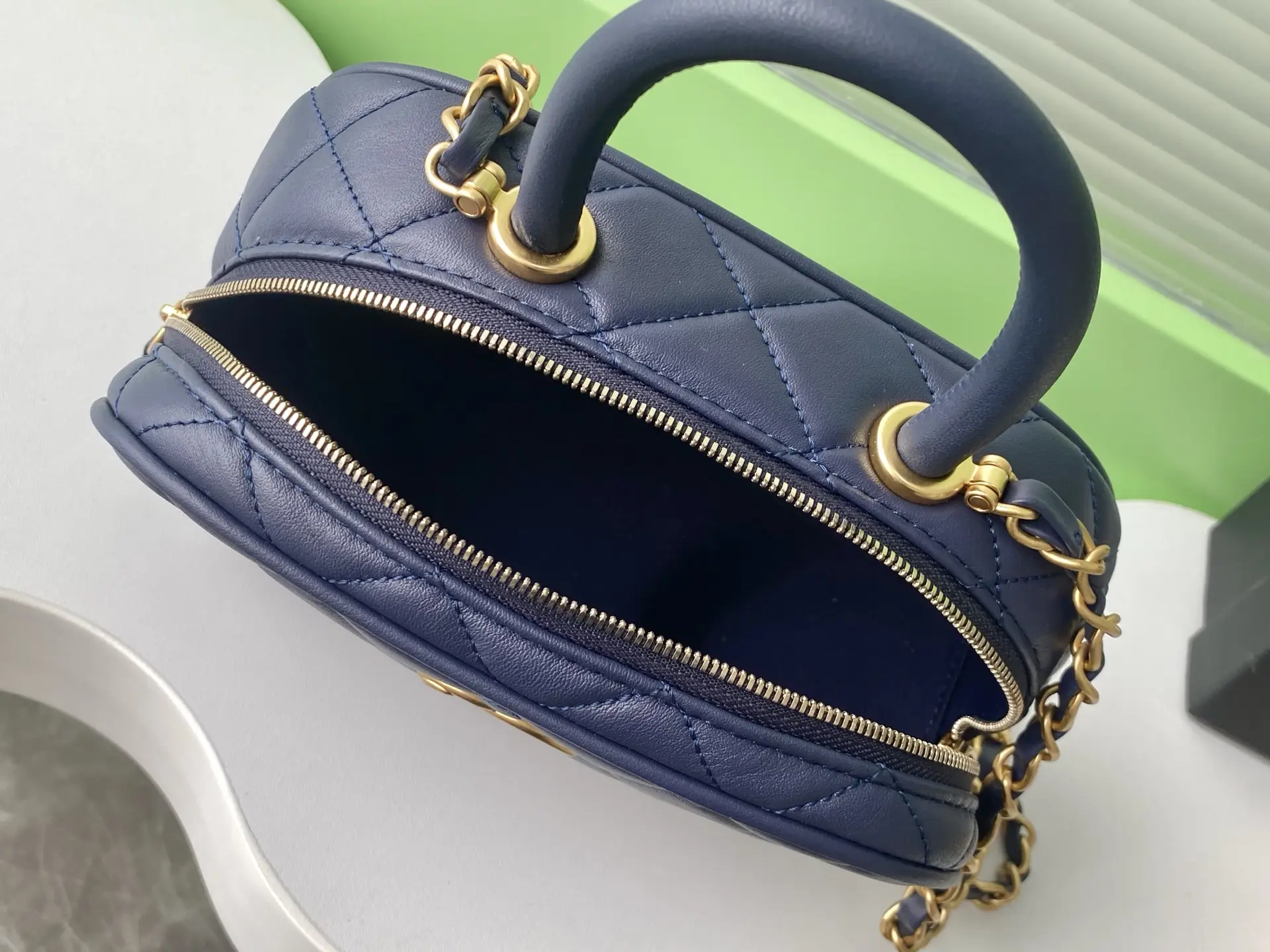 Chanel Mini Bowling Bag AS5572 Dark Blue