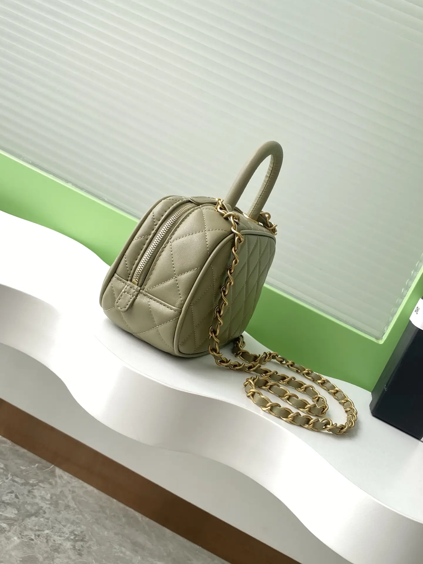 Chanel Mini Bowling Bag AS5572 Olive Green