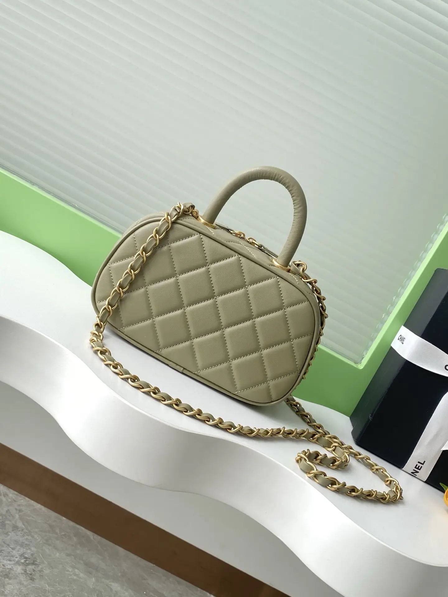 Chanel Mini Bowling Bag AS5572 Olive Green