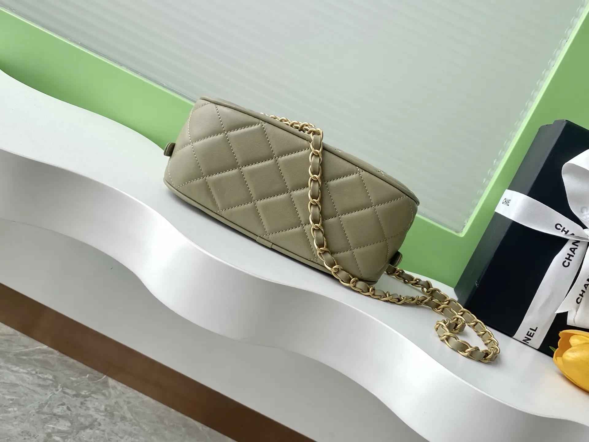 Chanel Mini Bowling Bag AS5572 Olive Green