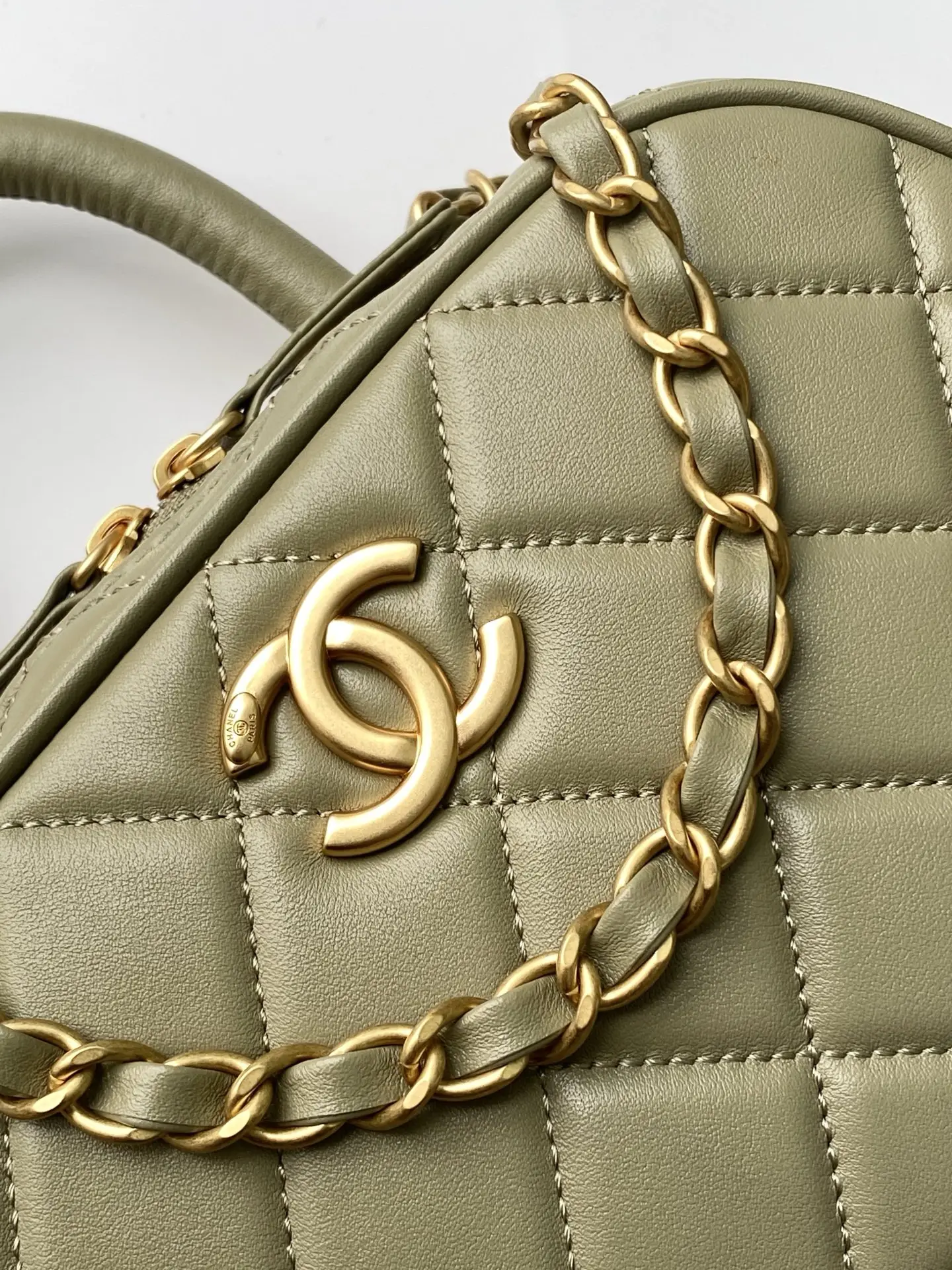 Chanel Mini Bowling Bag AS5572 Olive Green