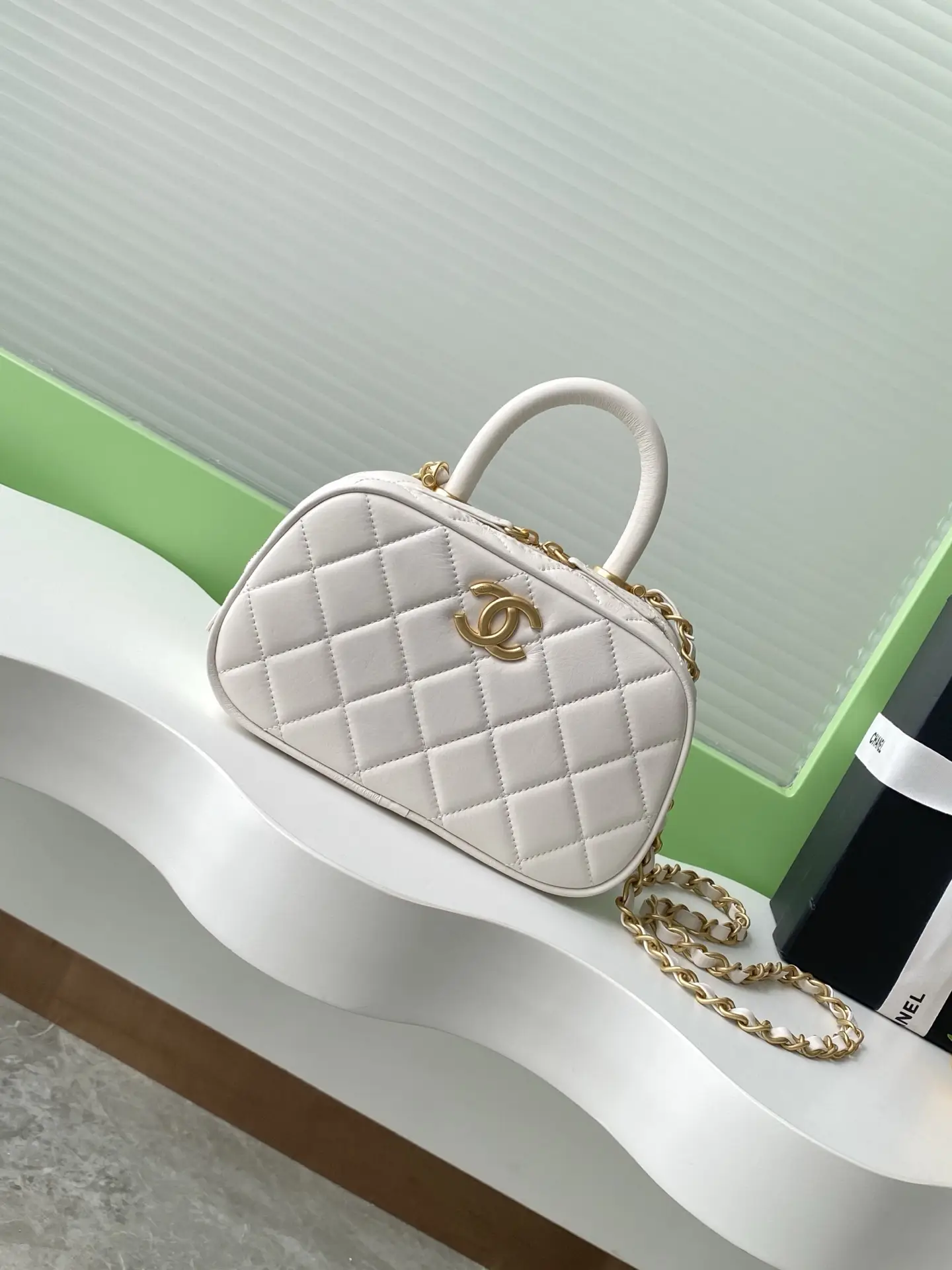 Chanel Mini Bowling Bag AS5572 White