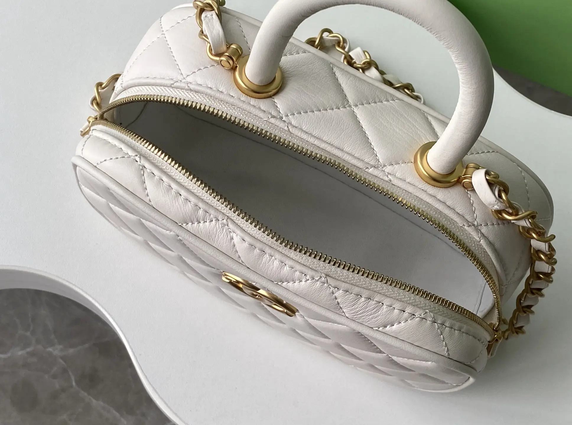 Chanel Mini Bowling Bag AS5572 White