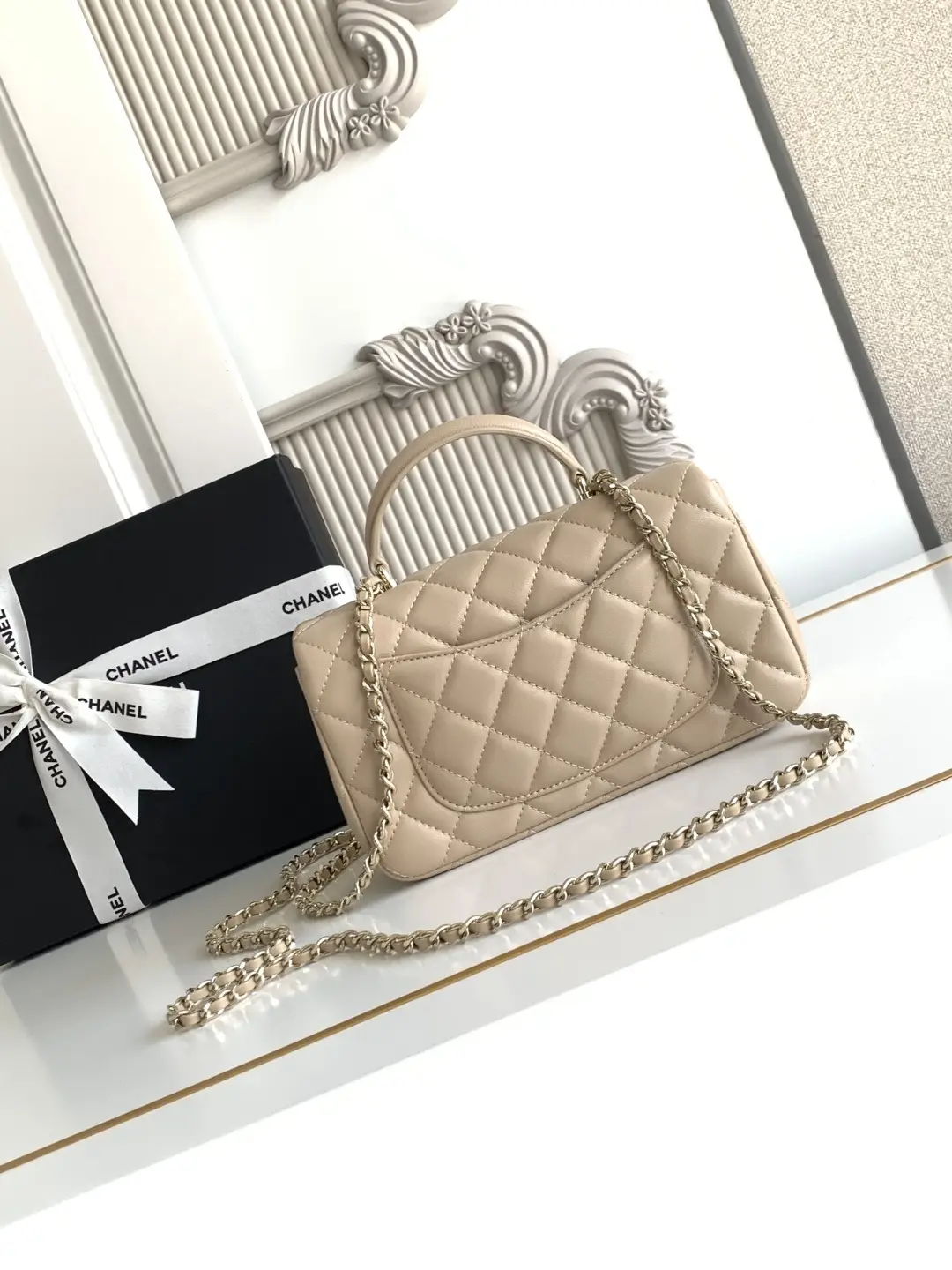 Chanel Mini CF Handle Bag AS2431 Beige