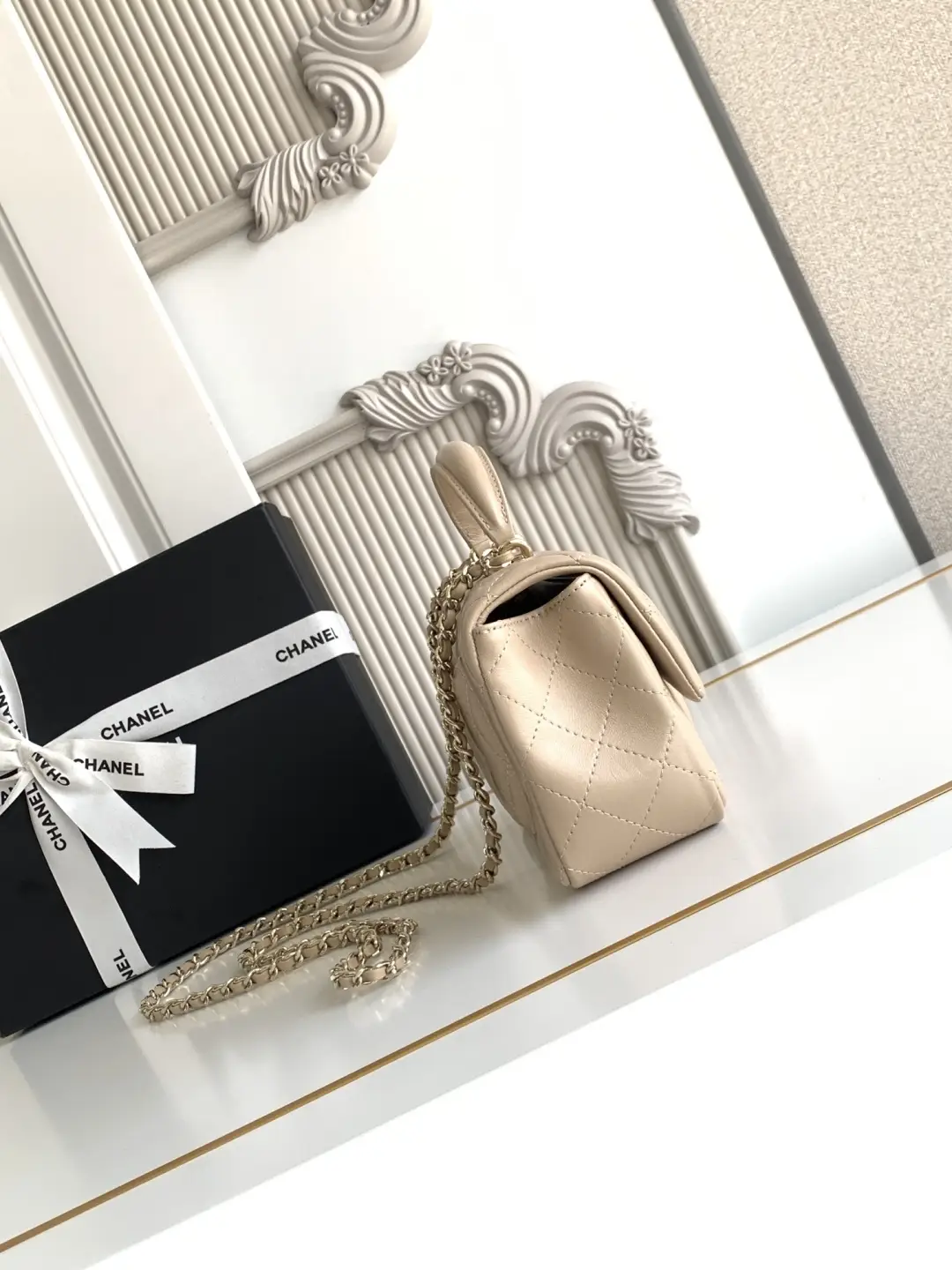 Chanel Mini CF Handle Bag AS2431 Beige