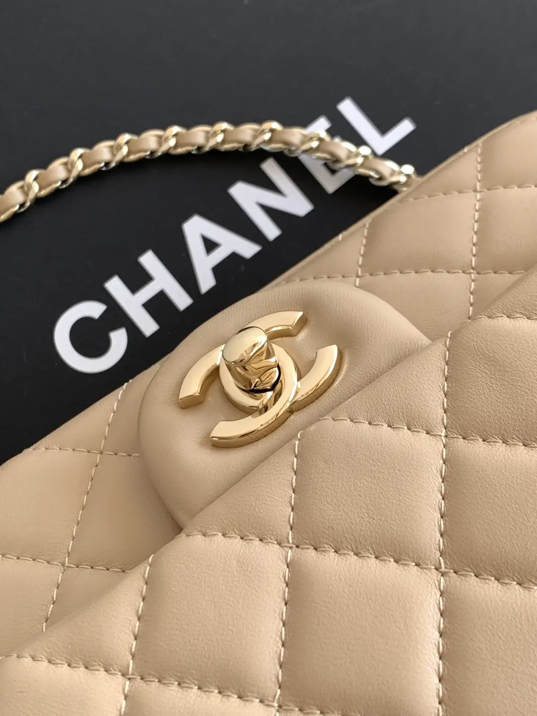 Chanel Mini CF Handle Bag AS2431 Beige