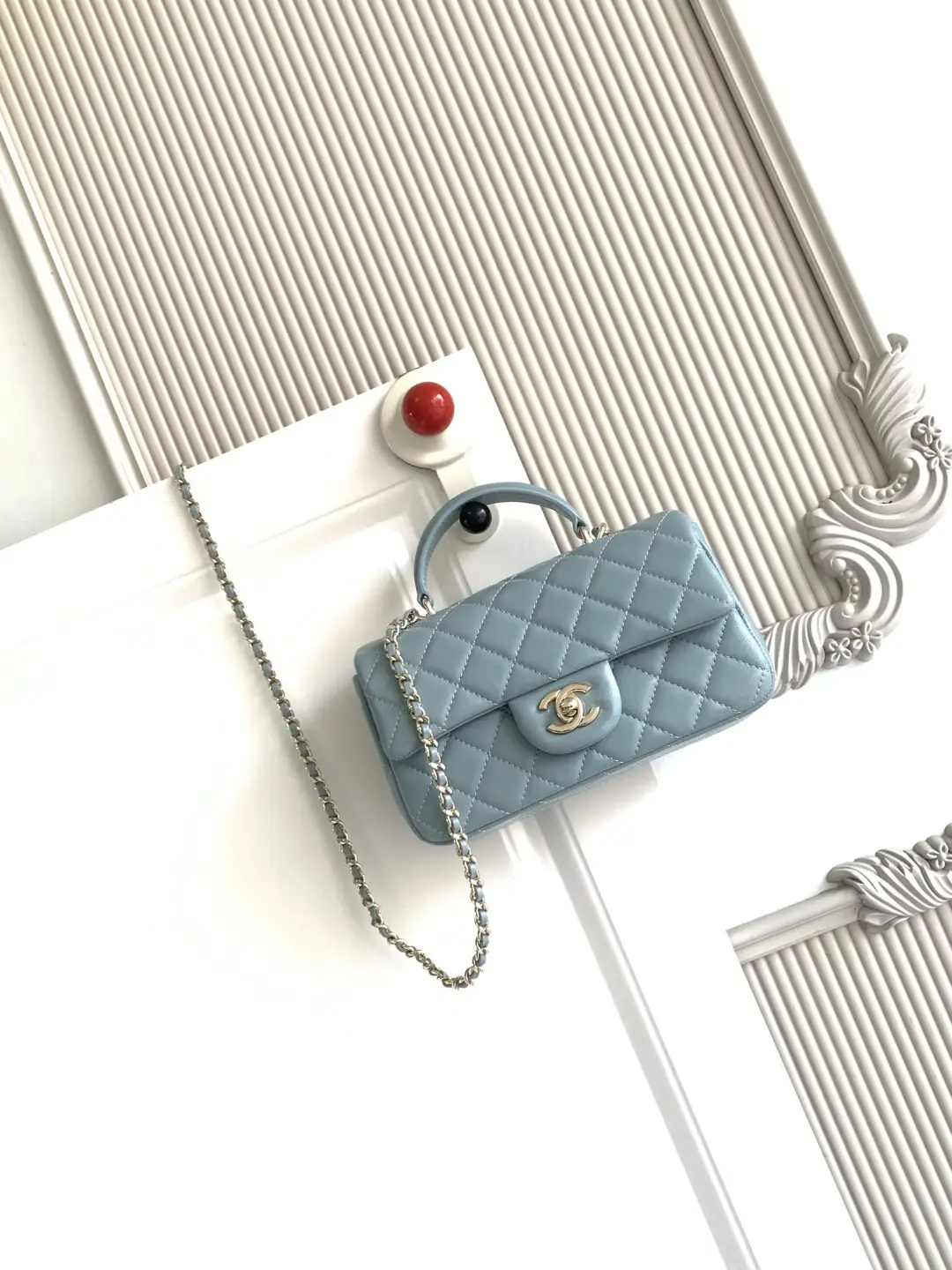 Chanel Mini CF Handle Bag AS2431 Blue