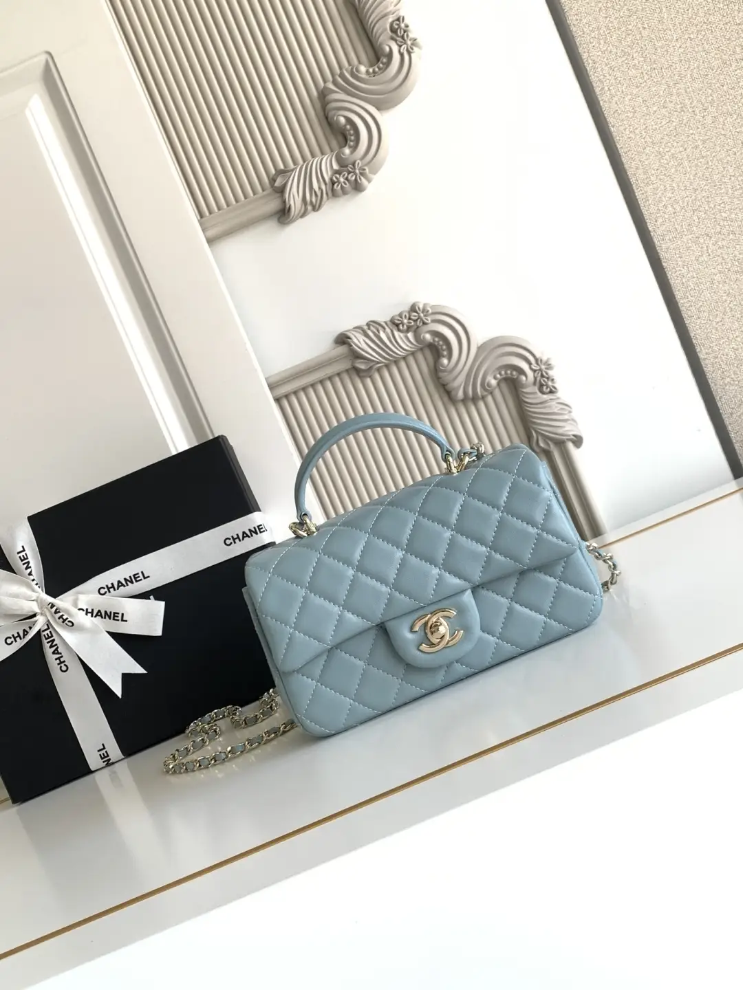 Chanel Mini CF Handle Bag AS2431 Blue